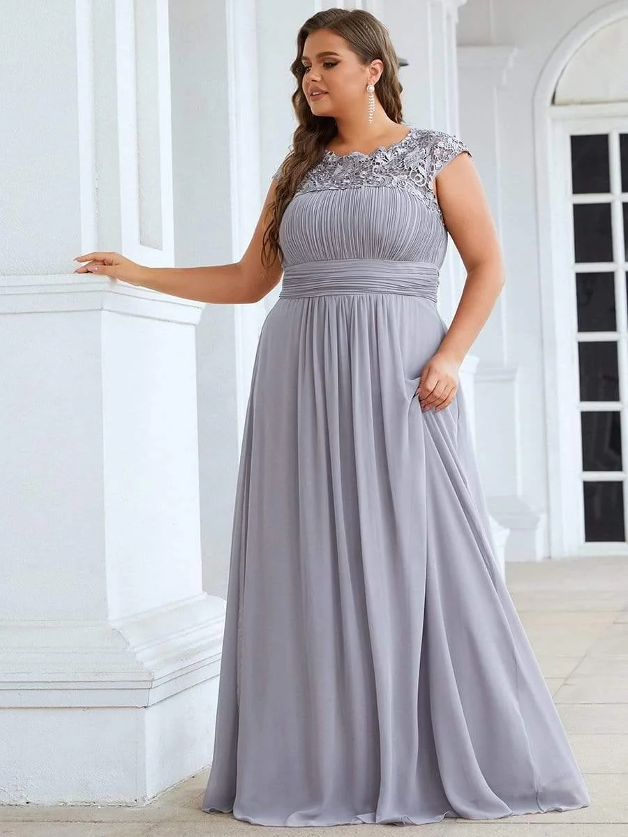 Plus Size Elegant Flattering Maxi Bridesmaid Dress(Final Sale) - Image 65