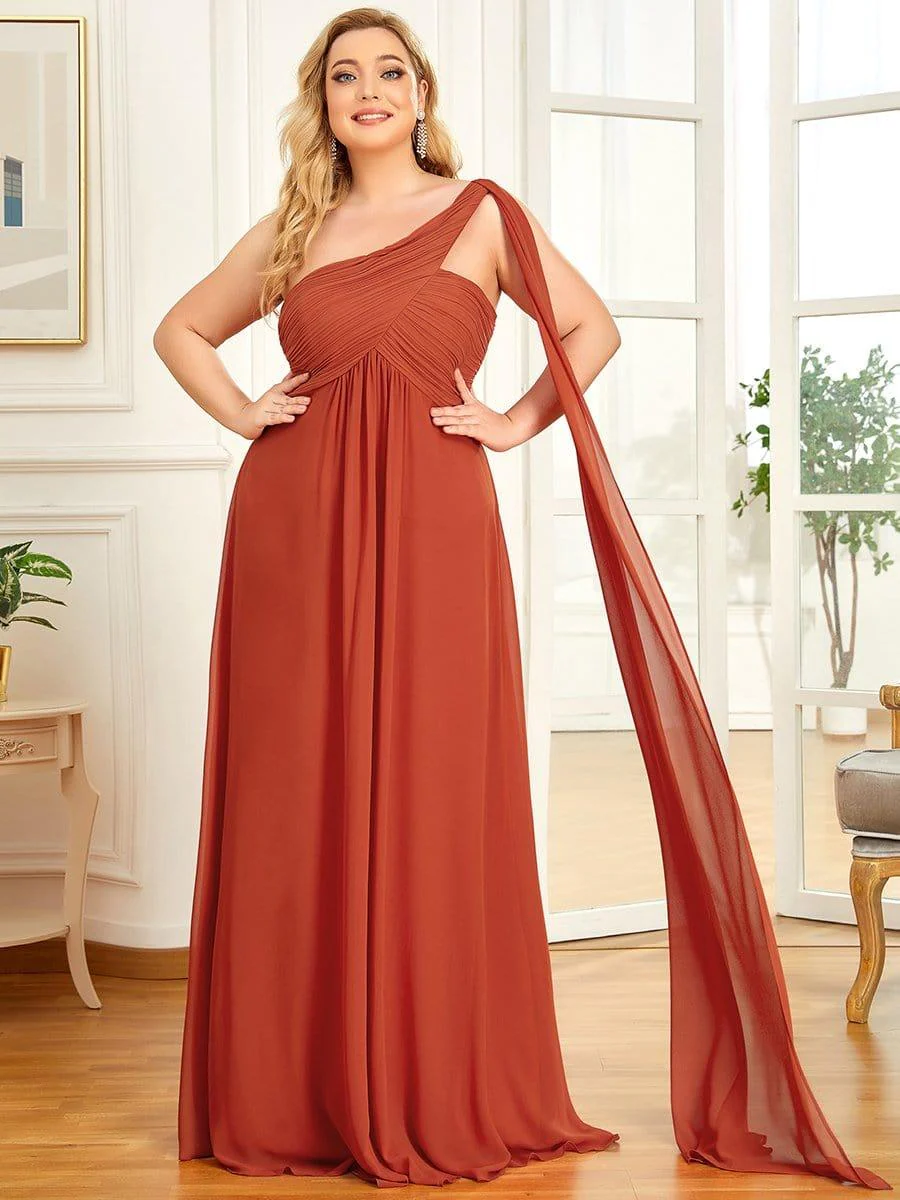 pretty ANAYA|Plus Size Chiffon One Shoulder Maxi Evening Dresses(Final Sale) - Image 17