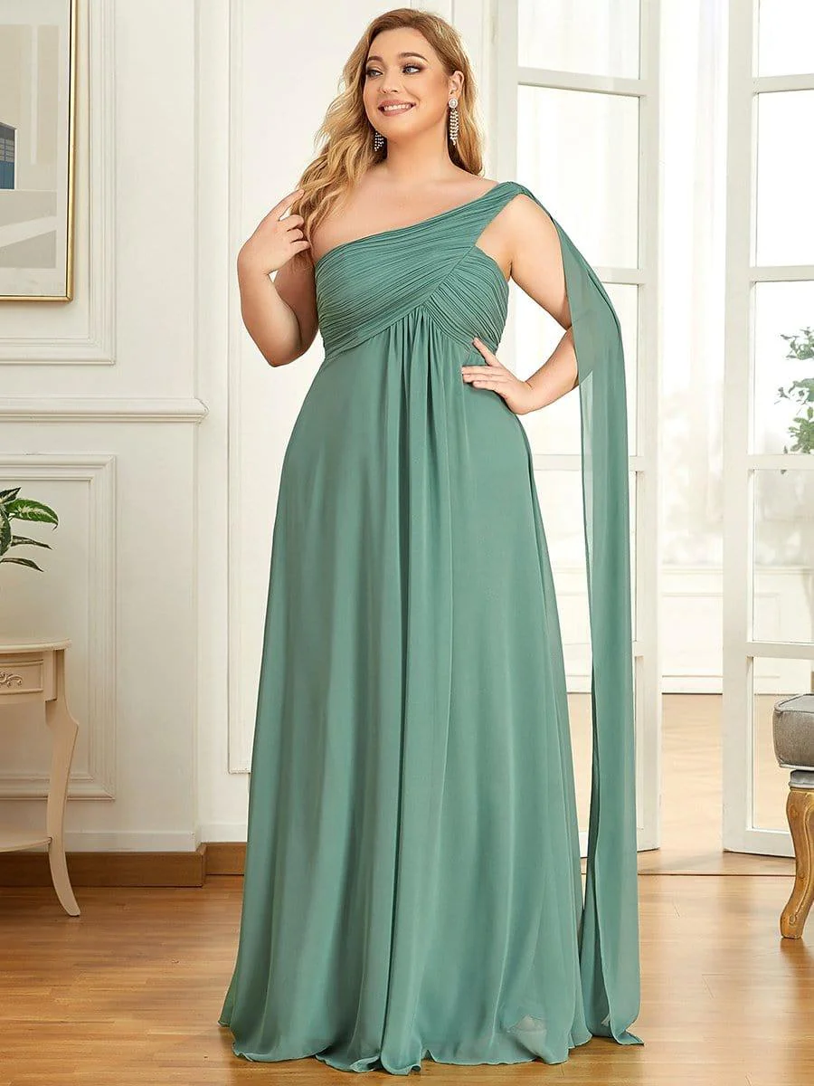 pretty ANAYA|Plus Size Chiffon One Shoulder Maxi Evening Dresses(Final Sale) - Image 23