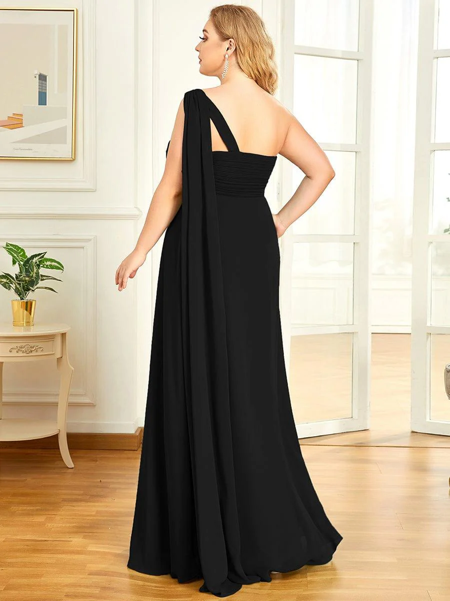 pretty ANAYA|Plus Size Chiffon One Shoulder Maxi Evening Dresses(Final Sale) - Image 28