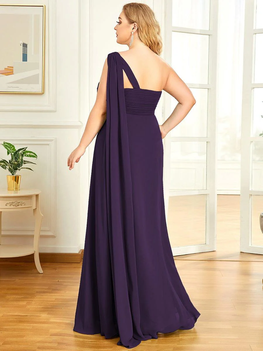 pretty ANAYA|Plus Size Chiffon One Shoulder Maxi Evening Dresses(Final Sale) - Image 30