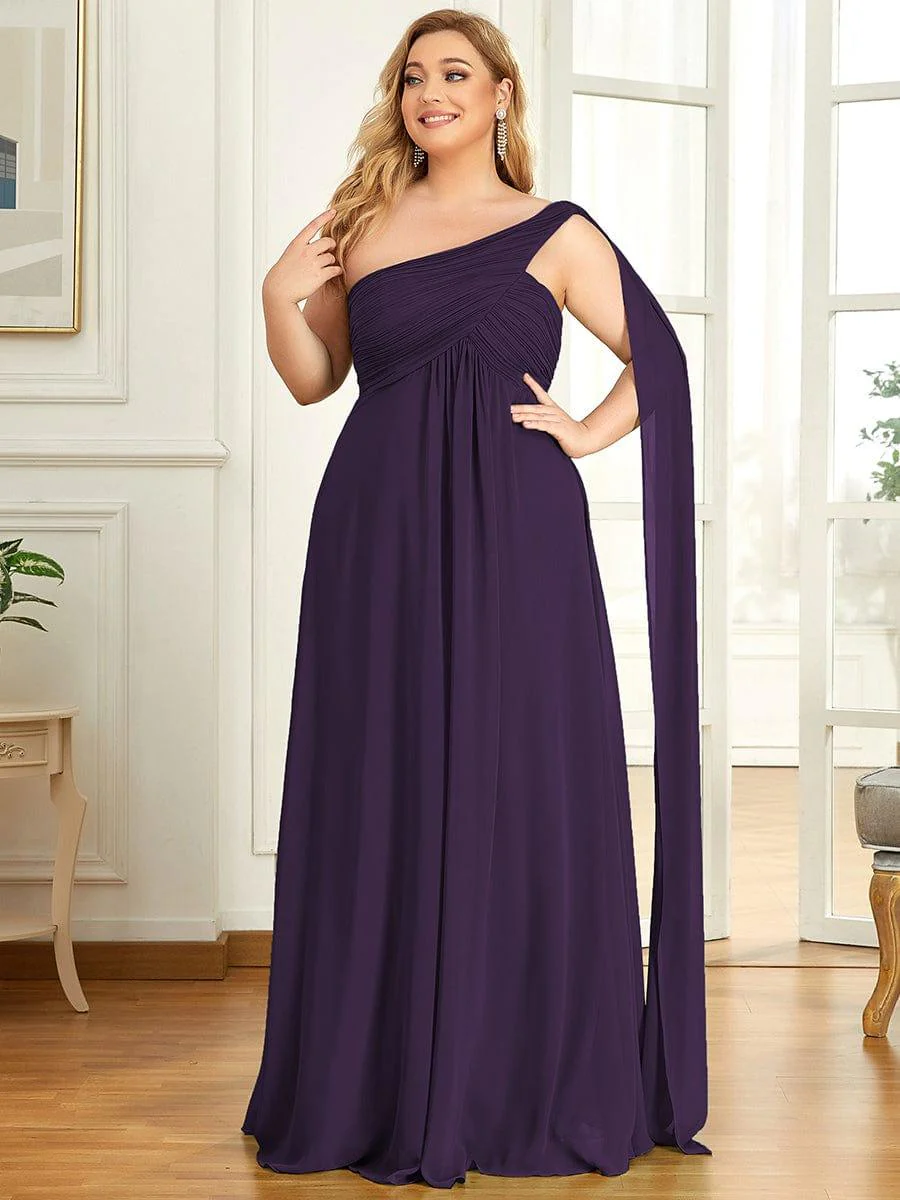 pretty ANAYA|Plus Size Chiffon One Shoulder Maxi Evening Dresses(Final Sale) - Image 33