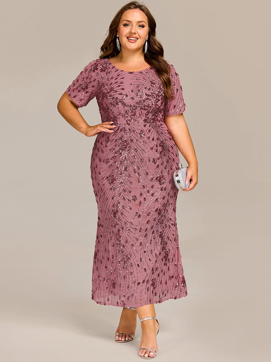 pretty HAYLEN|Plus Size Pleated Sequin Evening Dress - Image 22