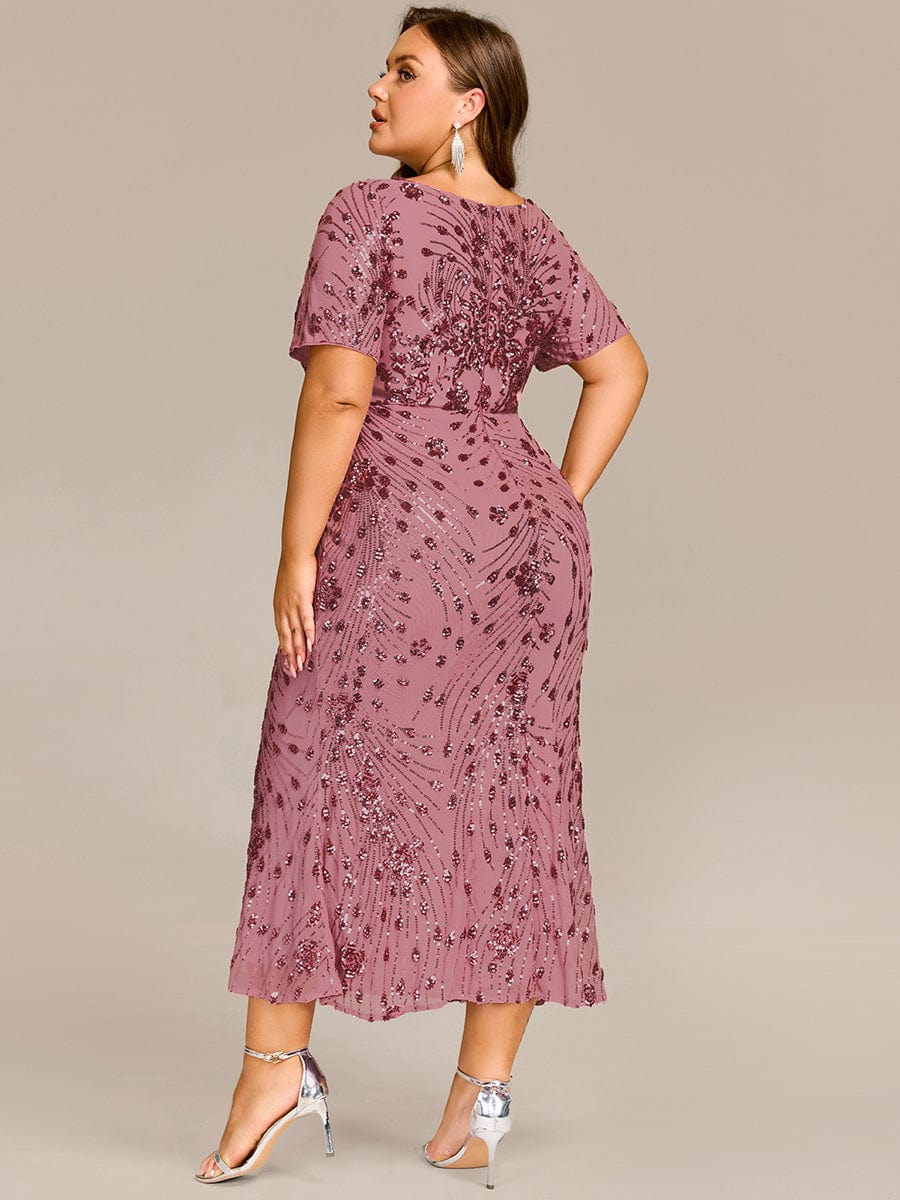 pretty HAYLEN|Plus Size Pleated Sequin Evening Dress - Image 23