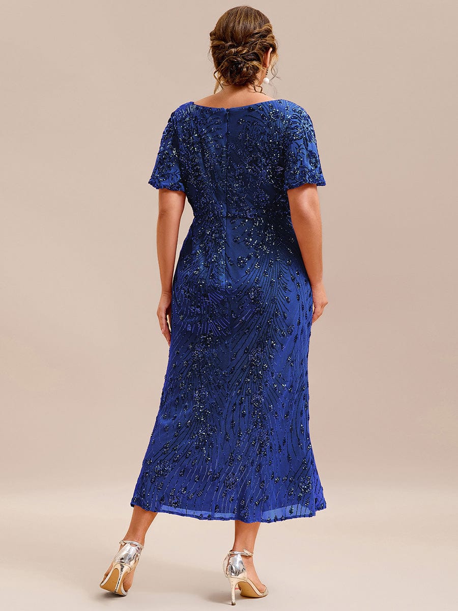 pretty PALMER|Plus Size Sequin Ruffle Sleeve Evening Dress - Image 22