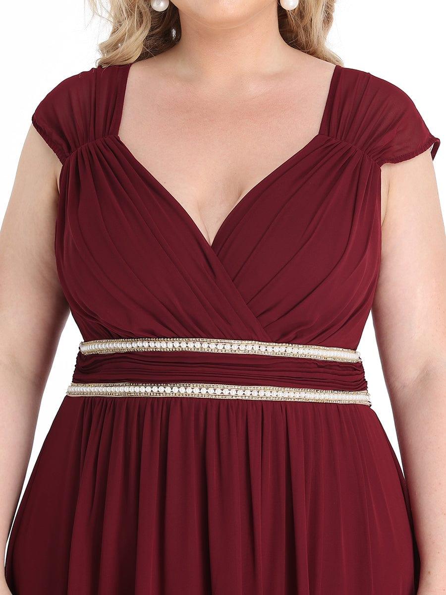 V-Neck Sleeveless Grecian Style Plus Size Evening Dresses - Image 15