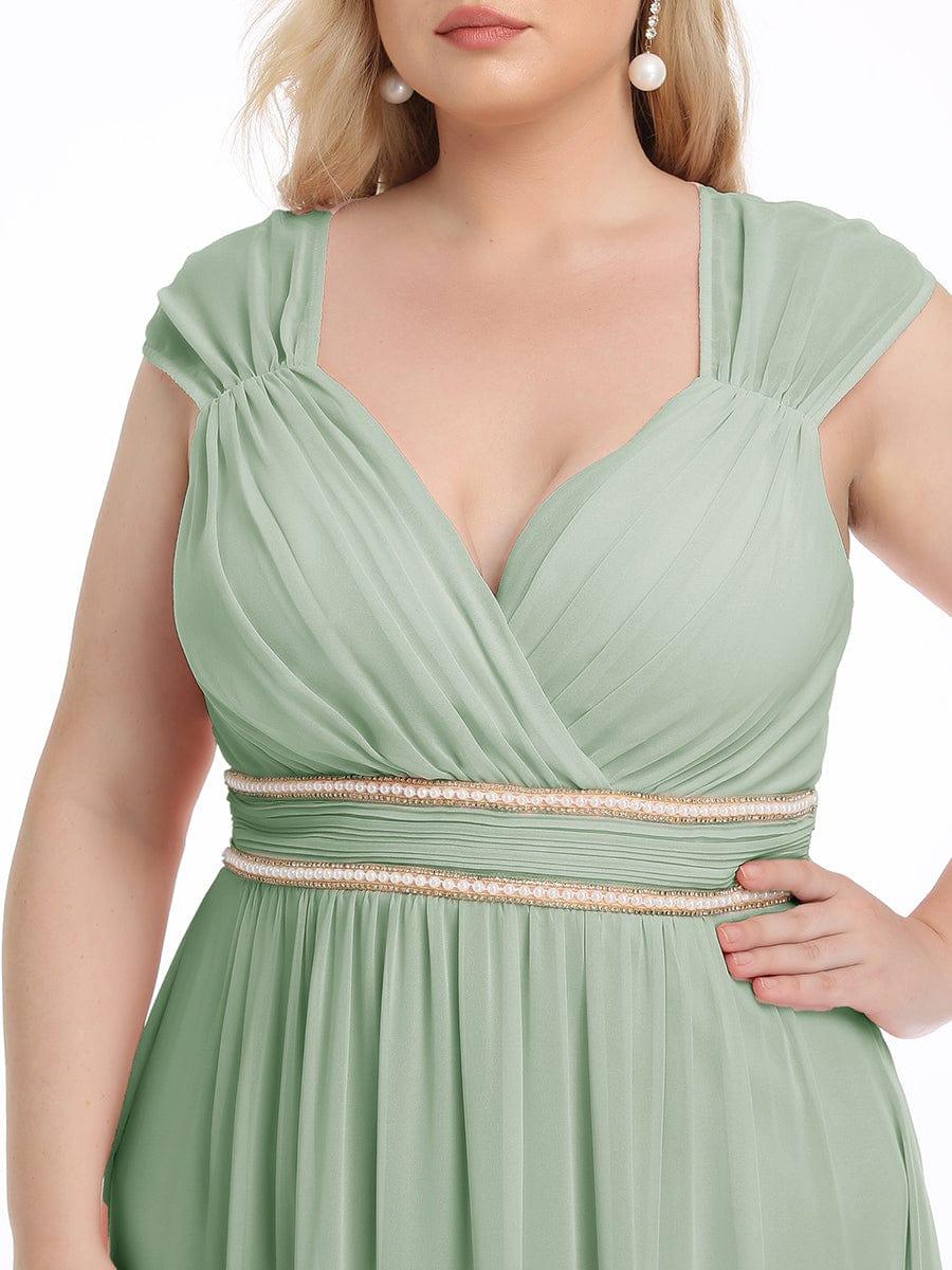 V-Neck Sleeveless Grecian Style Plus Size Evening Dresses - Image 5