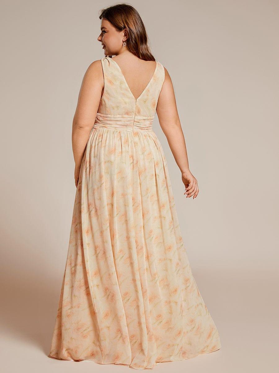 pretty HUSH|Plus Size Sleeveless V-Neck Chiffon Maxi Bridesmaid Dress - Image 87