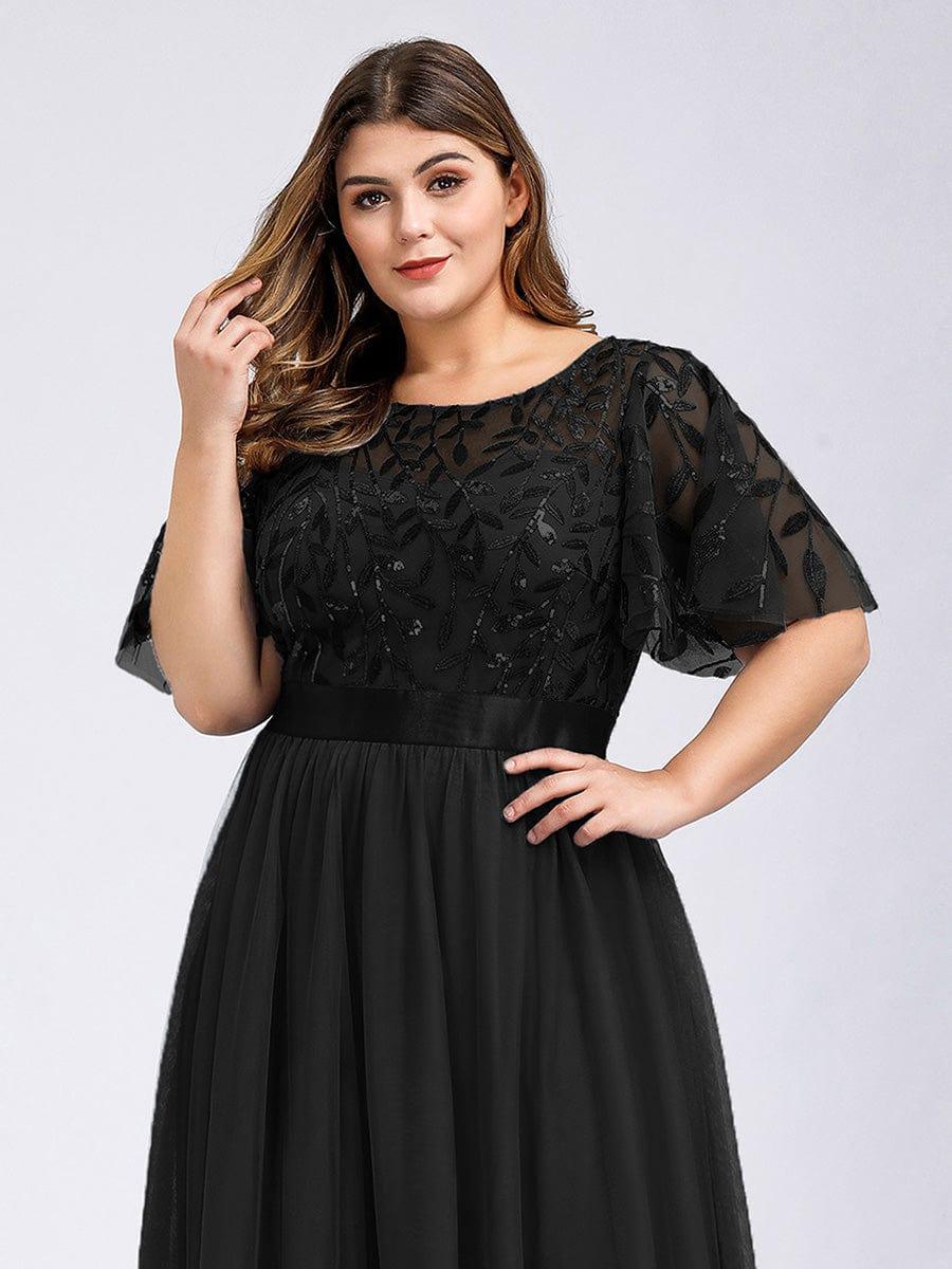 pretty SAPHIR|Plus Size Women's Embroidery Bridesmaid Dress with Short Sleeve - Image 14