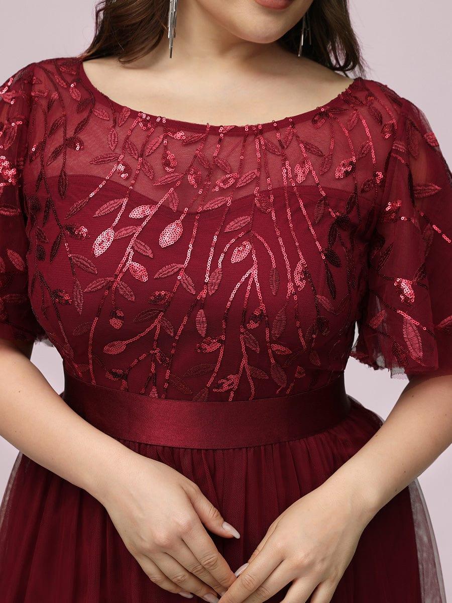 pretty SAPHIR|Plus Size Women's Embroidery Bridesmaid Dress with Short Sleeve - Image 28