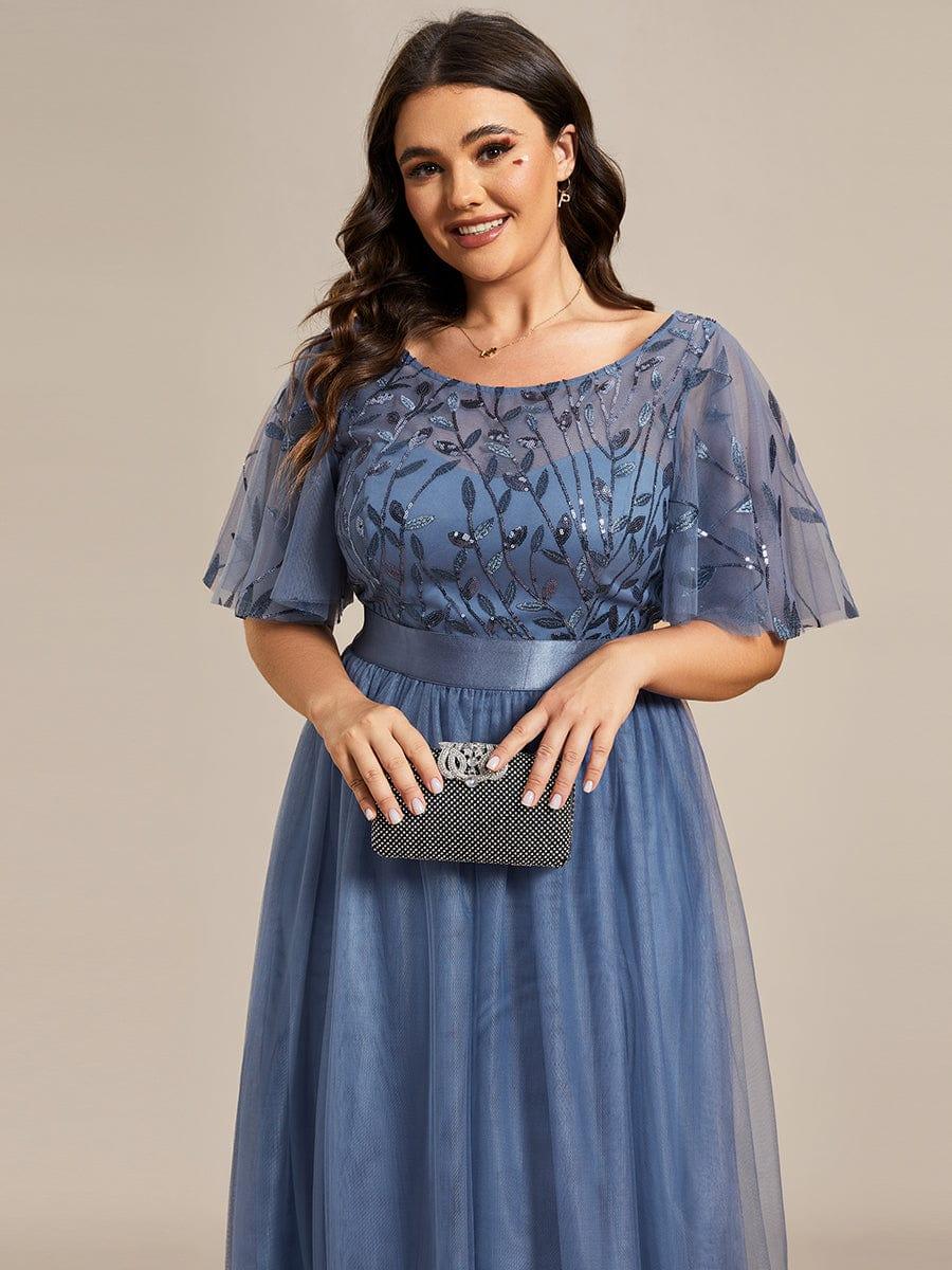 pretty SAPHIR|Plus Size Women's Embroidery Bridesmaid Dress with Short Sleeve - Image 47