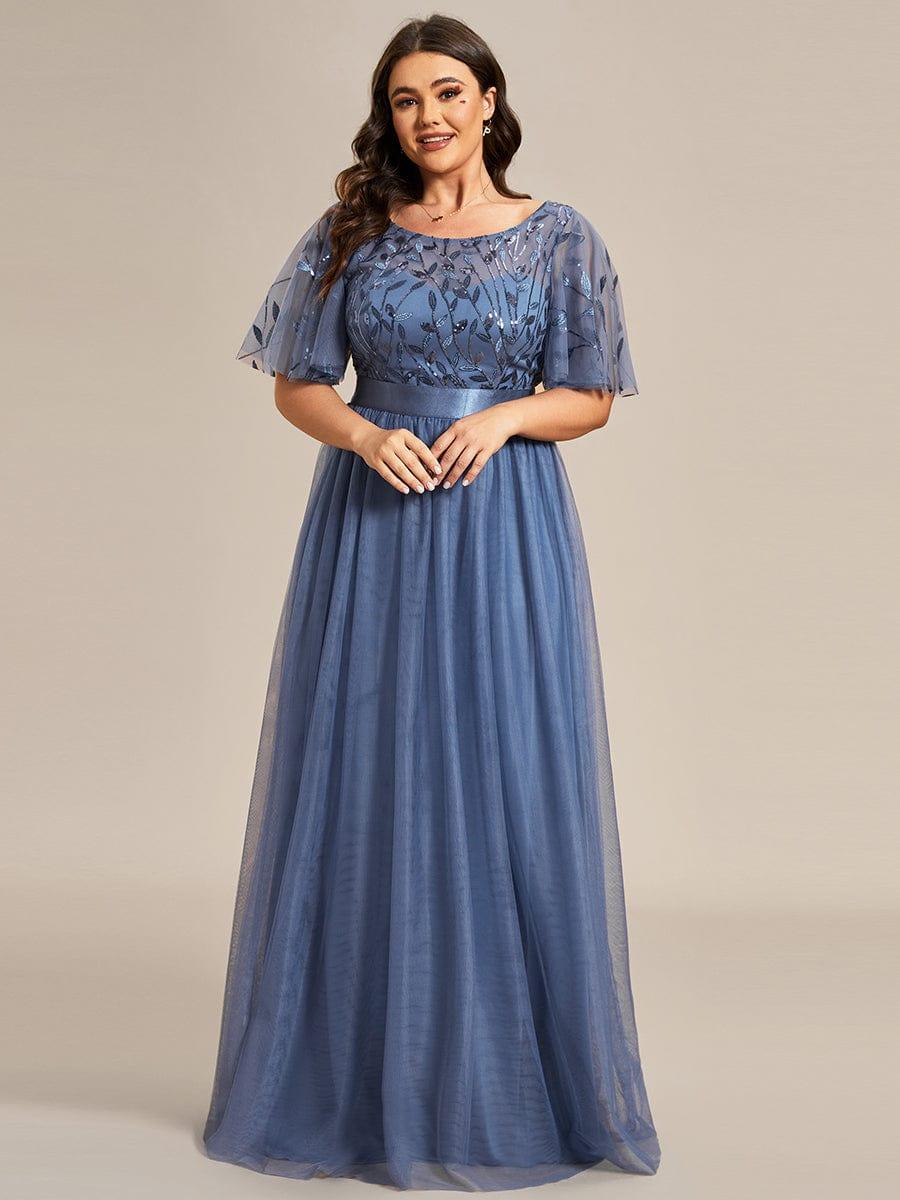 pretty SAPHIR|Plus Size Women's Embroidery Bridesmaid Dress with Short Sleeve - Image 48