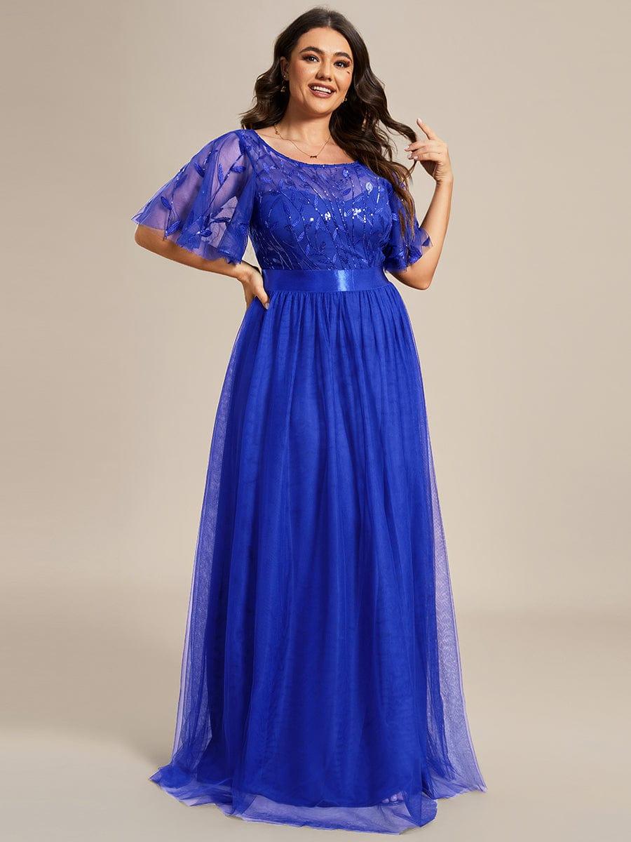 pretty SAPHIR|Plus Size Women's Embroidery Bridesmaid Dress with Short Sleeve - Image 65