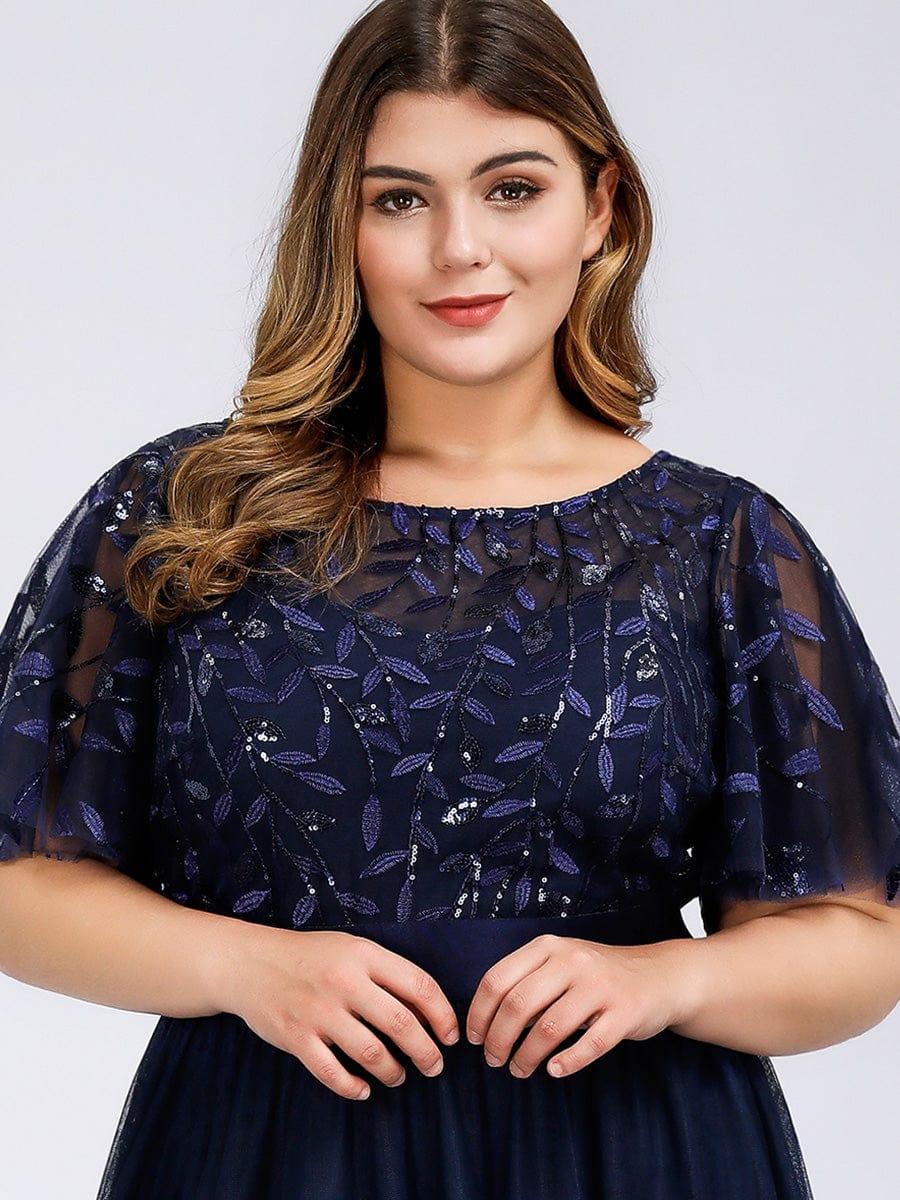 pretty SAPHIR|Plus Size Women's Embroidery Bridesmaid Dress with Short Sleeve - Image 8