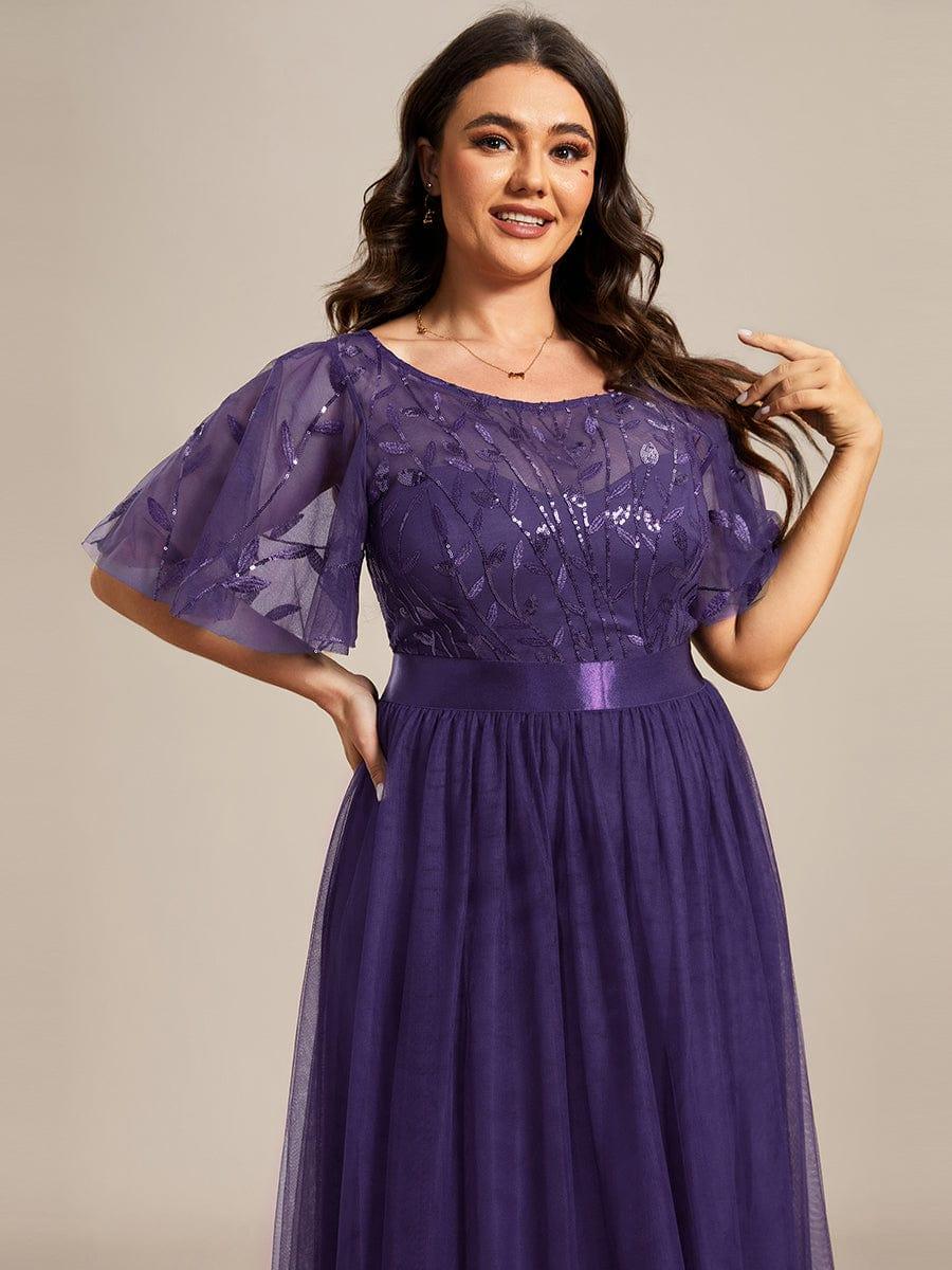 pretty SAPHIR|Plus Size Women's Embroidery Bridesmaid Dress with Short Sleeve - Image 97