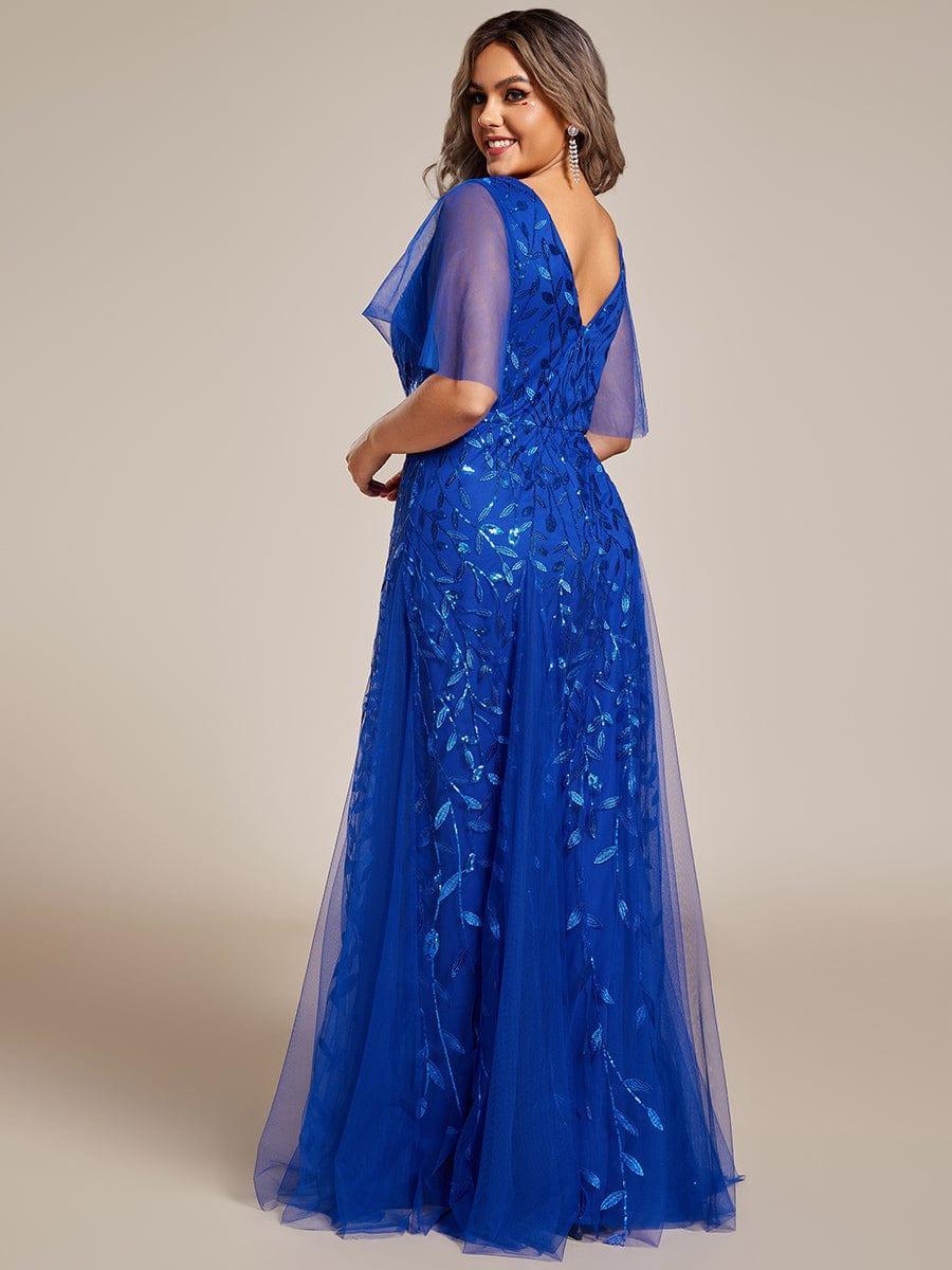 ever ASTRAL|Stunning V Neck Long Wedding Guest Dress with Ruffle Sleeves - Image 135