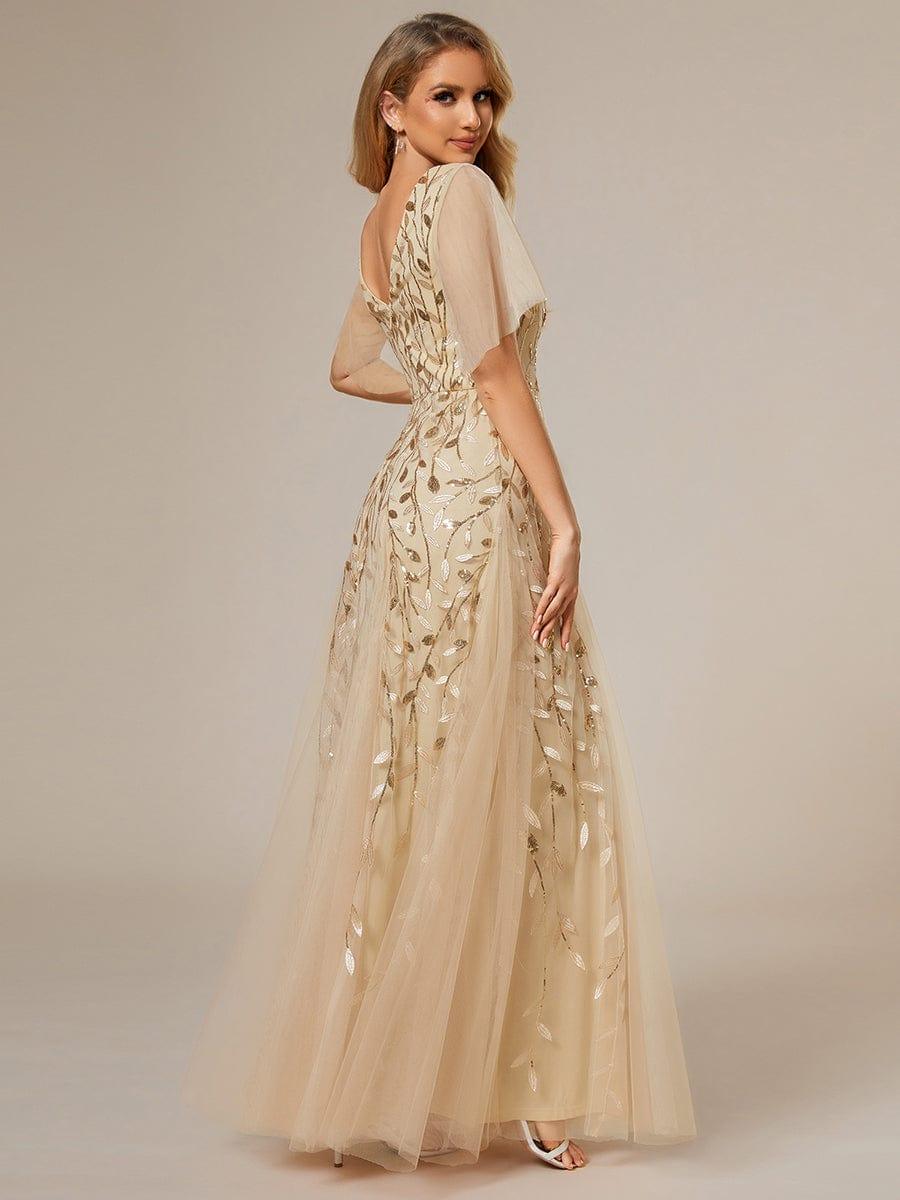 ever ASTRAL|Stunning V Neck Long Wedding Guest Dress with Ruffle Sleeves - Image 19