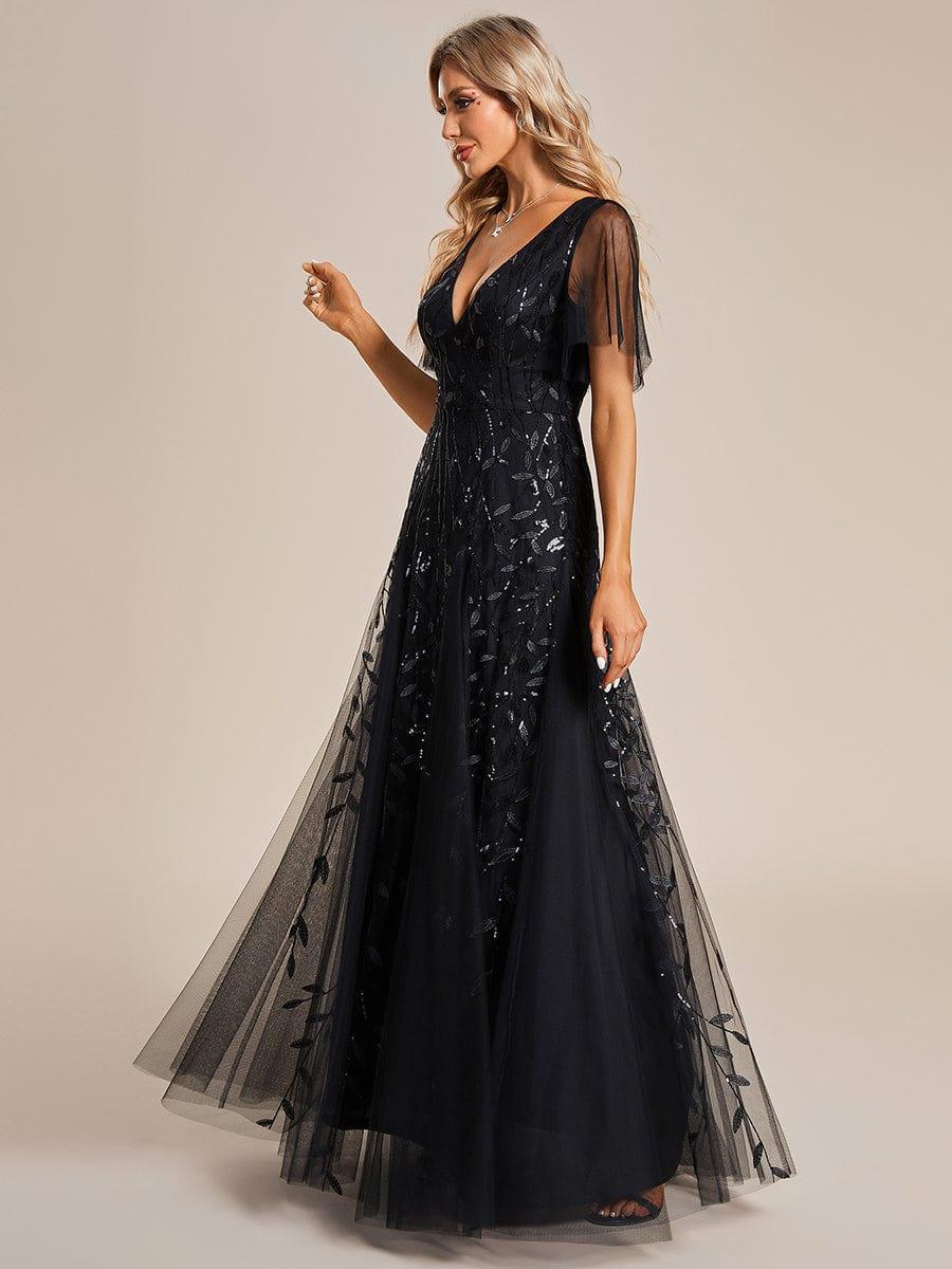 ever ASTRAL|Stunning V Neck Long Wedding Guest Dress with Ruffle Sleeves - Image 50