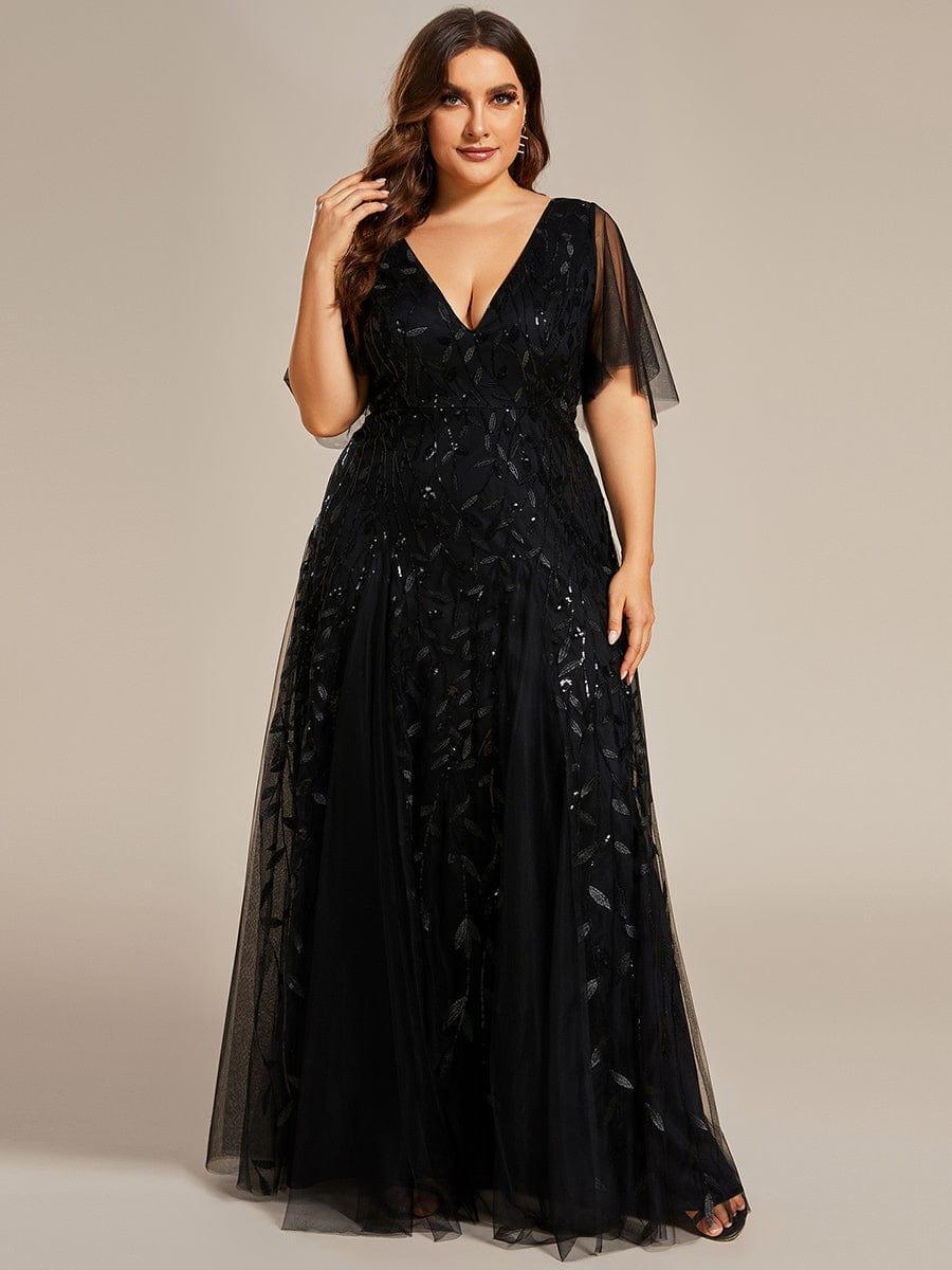 ever ASTRAL|Stunning V Neck Long Wedding Guest Dress with Ruffle Sleeves - Image 52