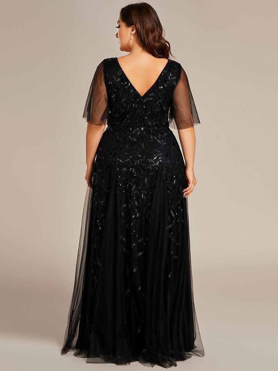 ever ASTRAL|Stunning V Neck Long Wedding Guest Dress with Ruffle Sleeves - Image 53