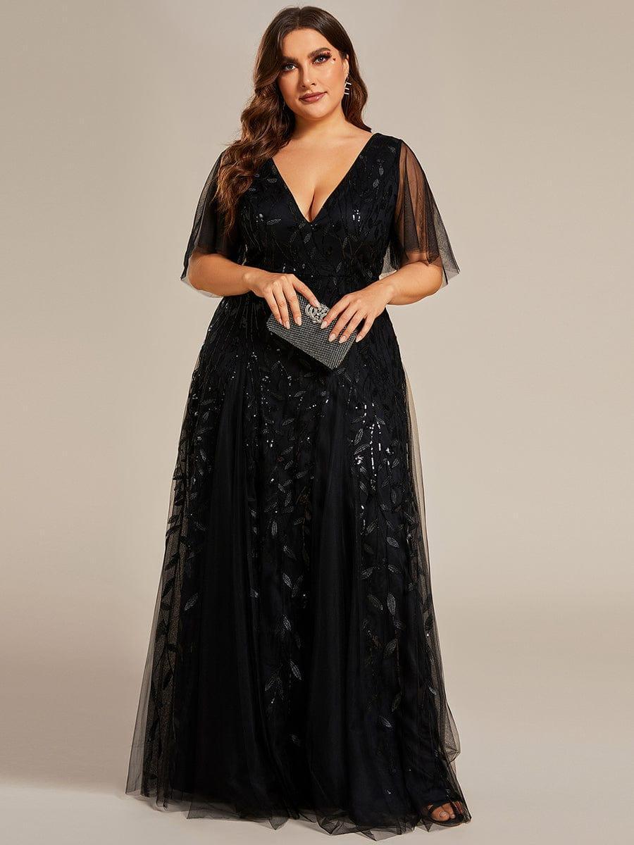 ever ASTRAL|Stunning V Neck Long Wedding Guest Dress with Ruffle Sleeves - Image 56