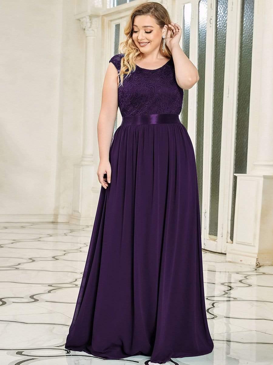 Round Neck Lace Bodice Bridesmaid Dress(Final Sale) - Image 21