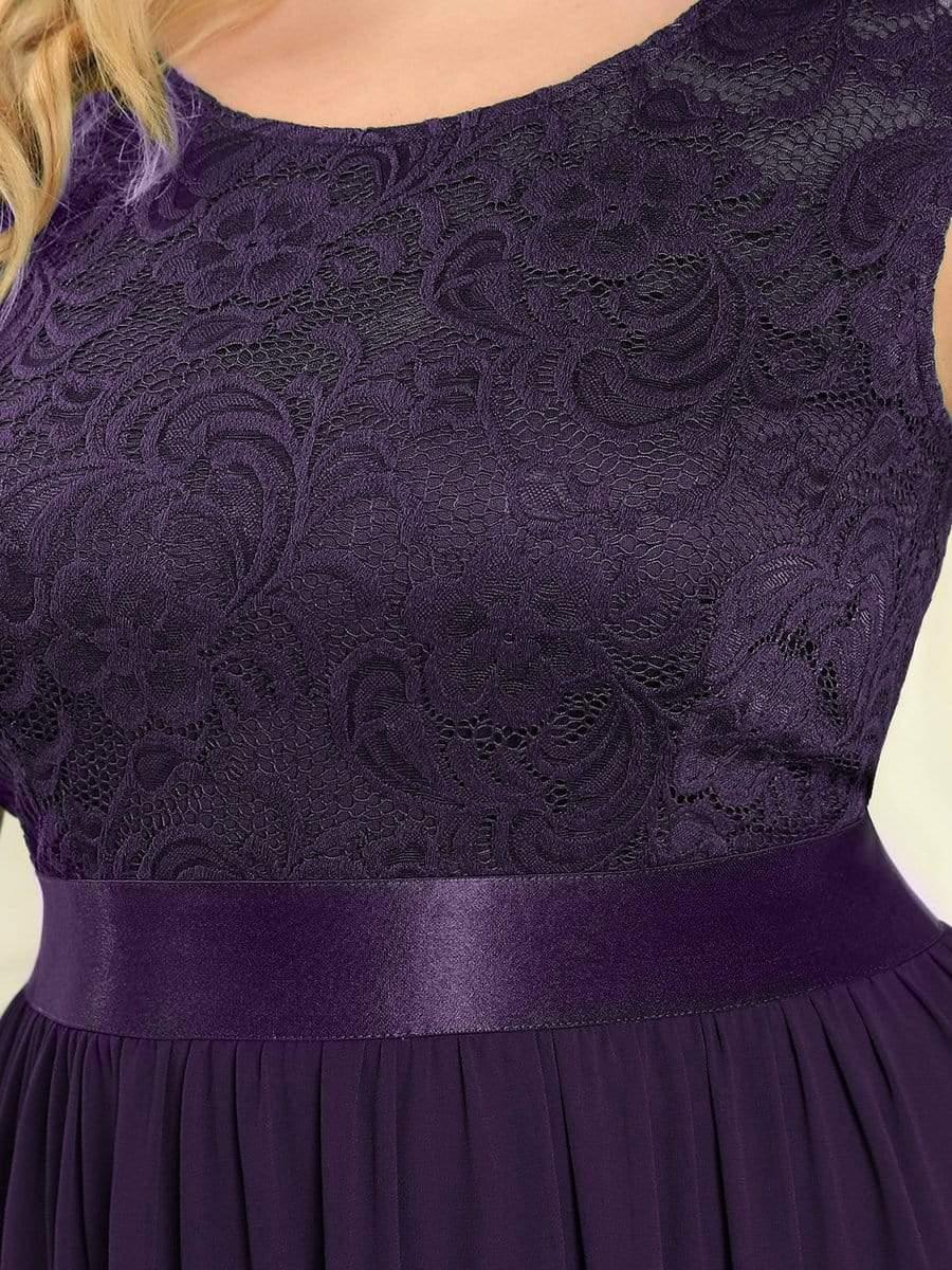 Round Neck Lace Bodice Bridesmaid Dress(Final Sale) - Image 23