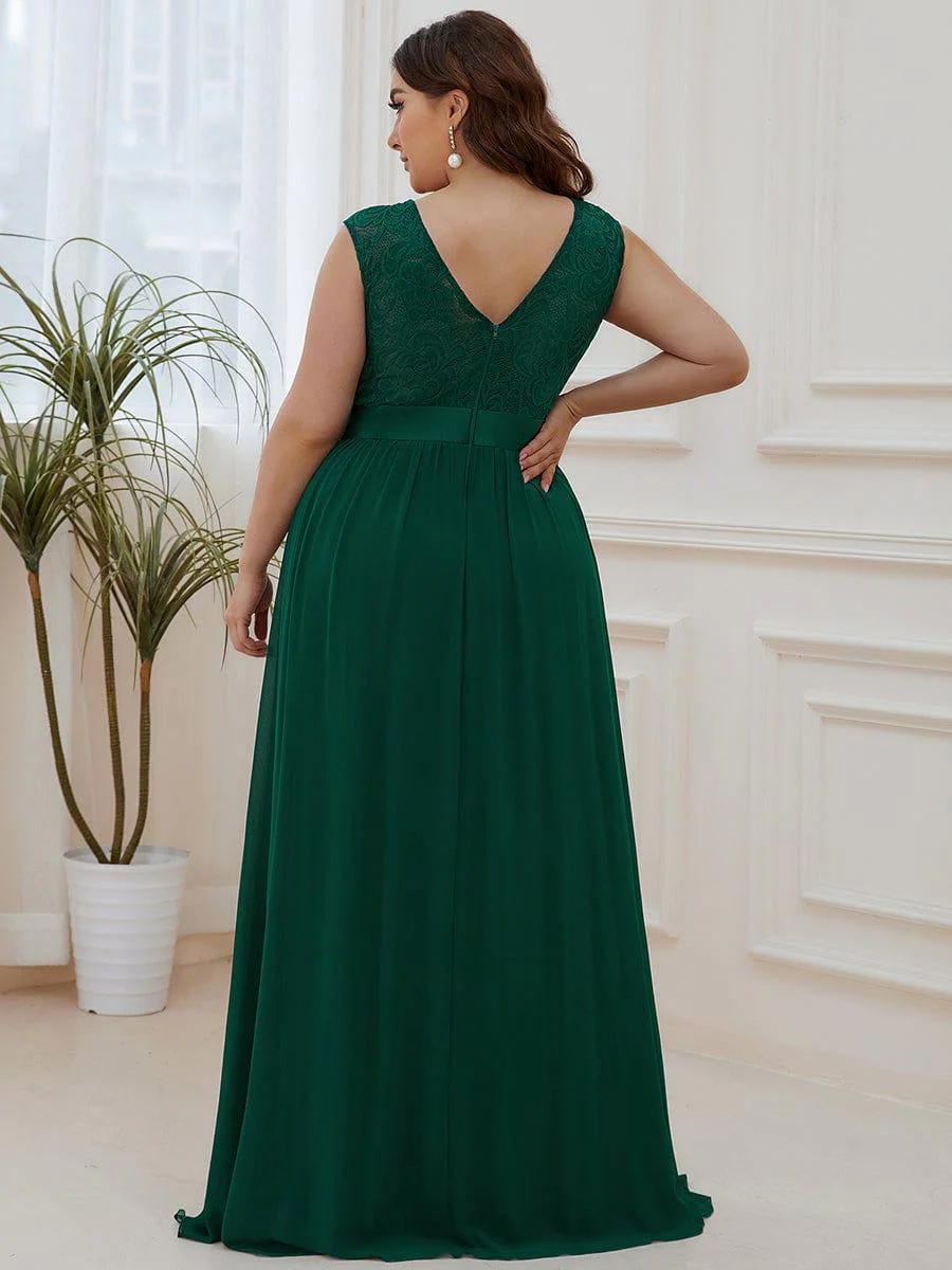 Round Neck Lace Bodice Bridesmaid Dress(Final Sale) - Image 7