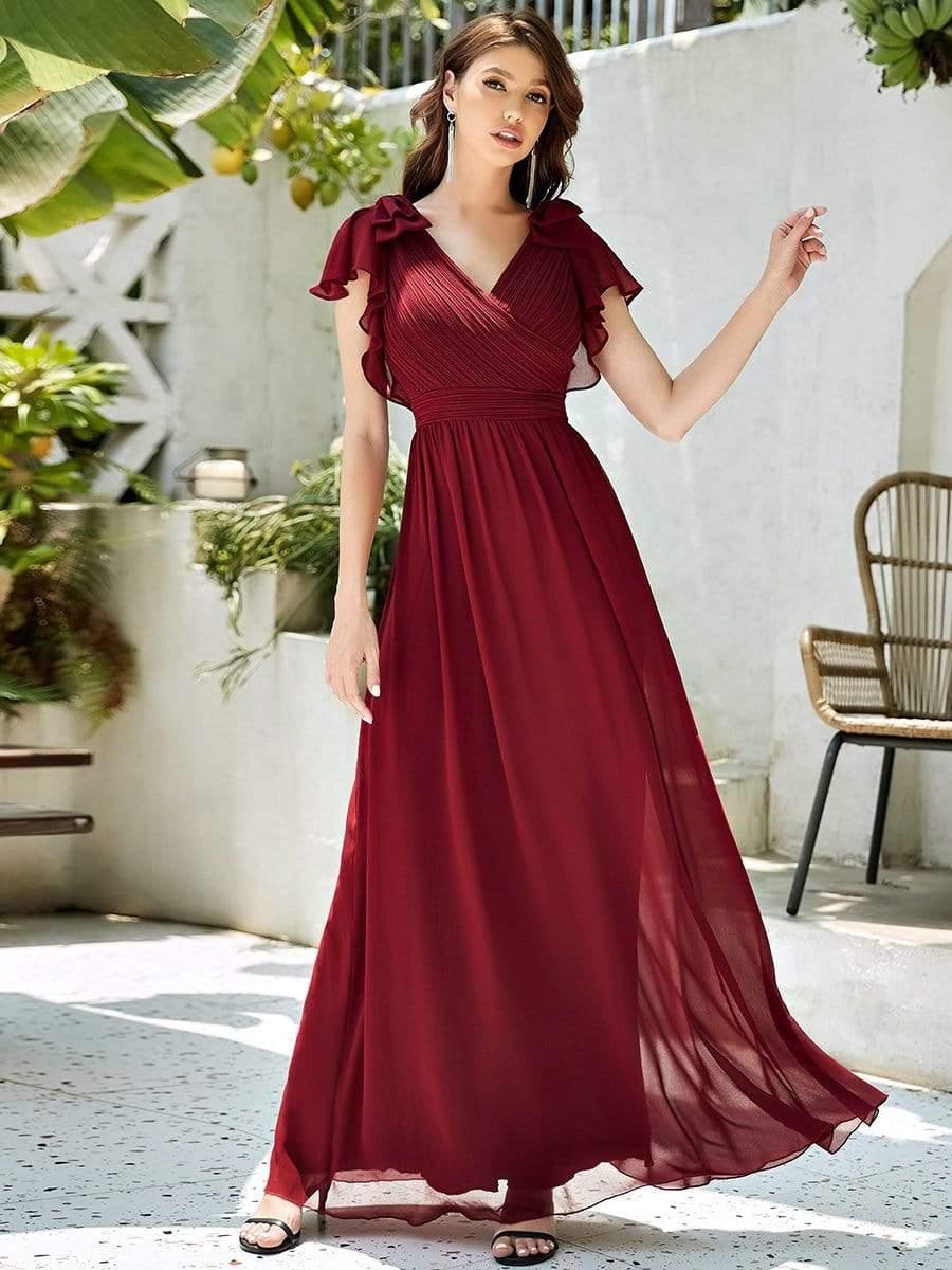 ever AVELYN|Maxi Long Chiffon Evening Dress for Women with Ruffles Sleeves - Image 9