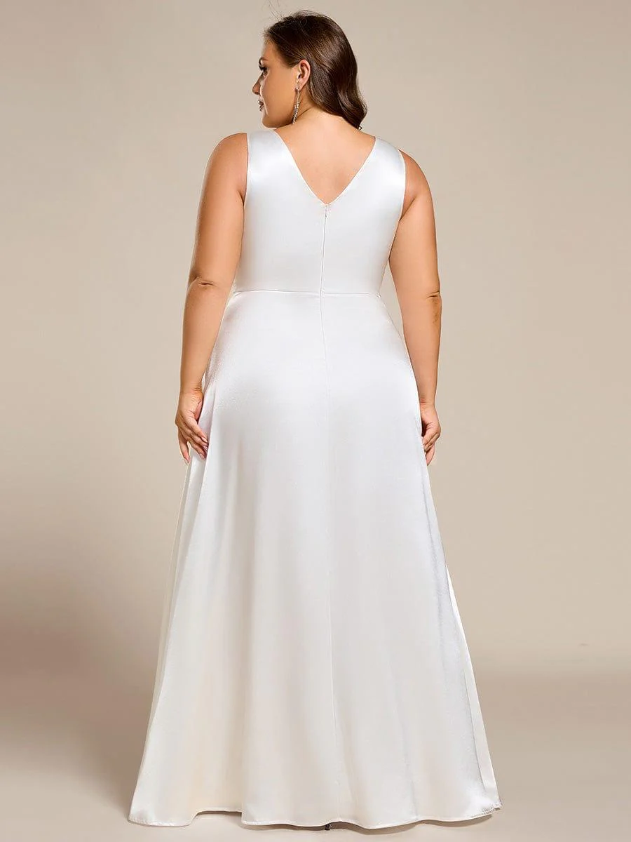 ever INDY|Sleeveless Empire Waist Satin Maxi Bridesmaid Dress With Pockets - Image 51