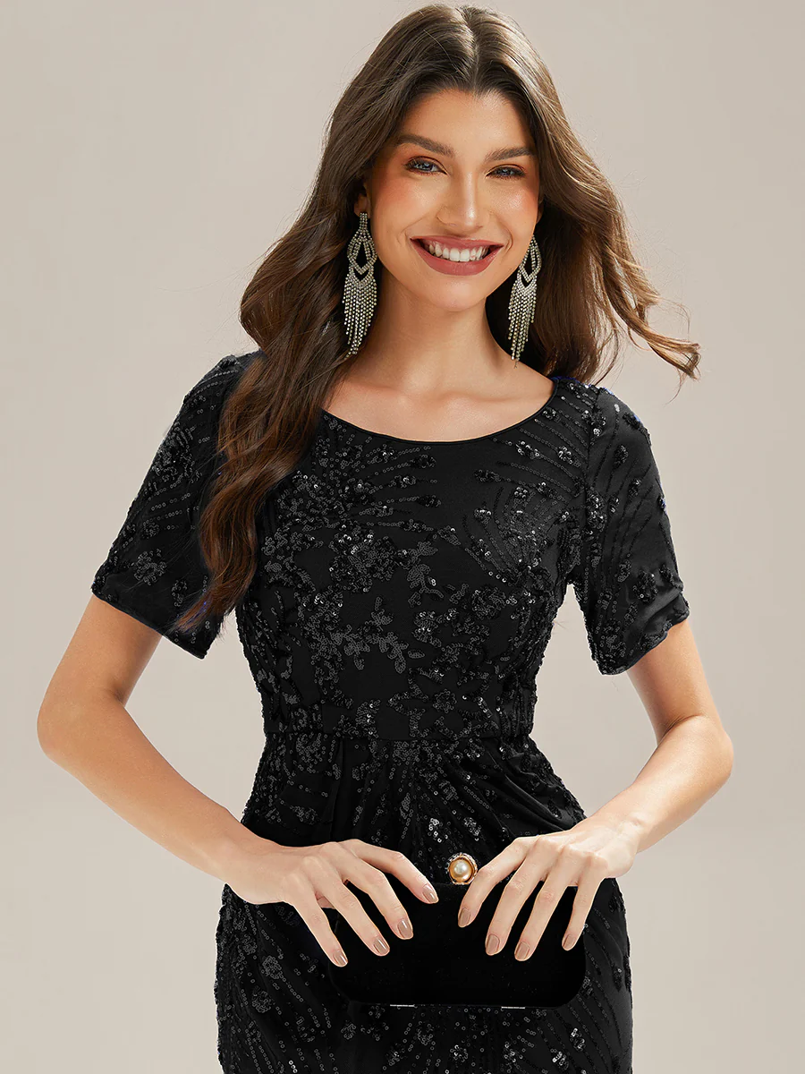 ever HAYLEN|Sequin Mermaid Round Neck Evening Dress - Image 24