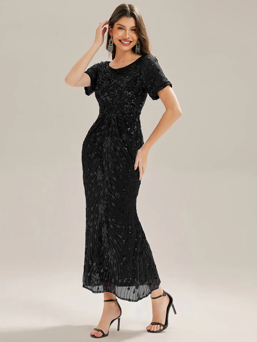 ever HAYLEN|Sequin Mermaid Round Neck Evening Dress - Image 25