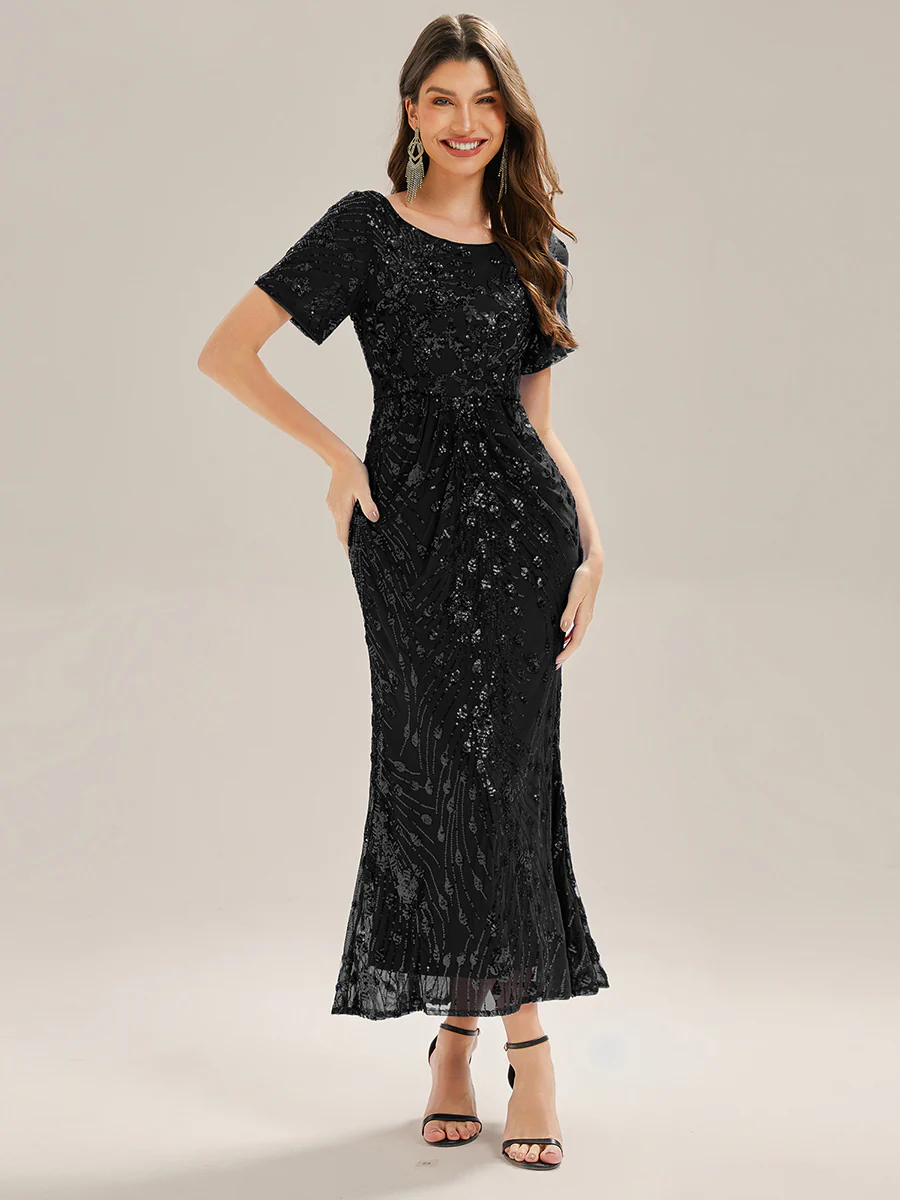 ever HAYLEN|Sequin Mermaid Round Neck Evening Dress - Image 26