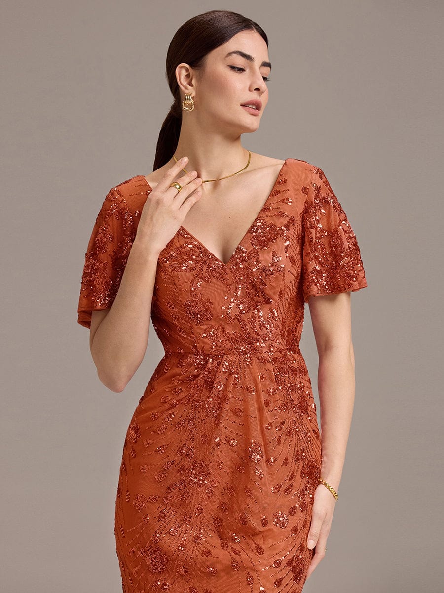 ever PALMER|Sequin Ruffle Sleeve Evening Dress - Image 105