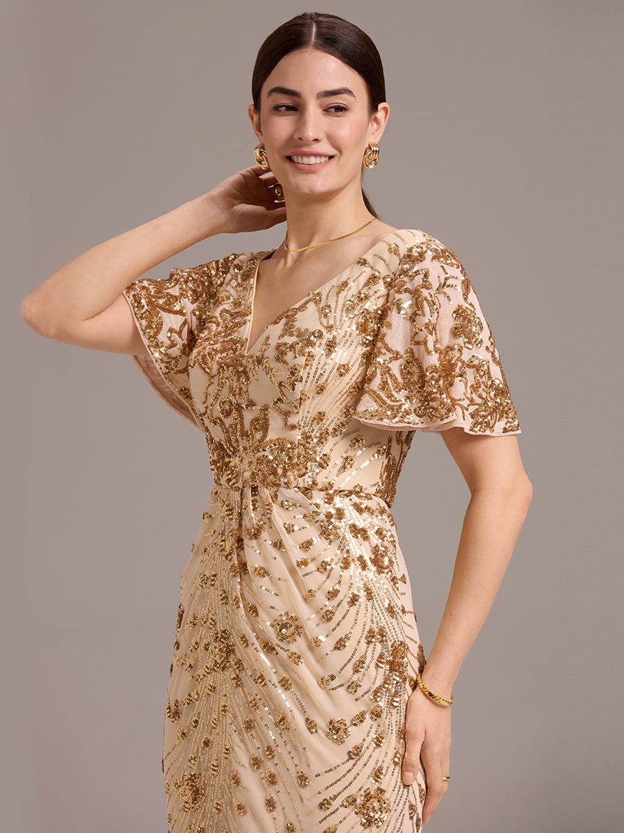 ever PALMER|Sequin Ruffle Sleeve Evening Dress - Image 17