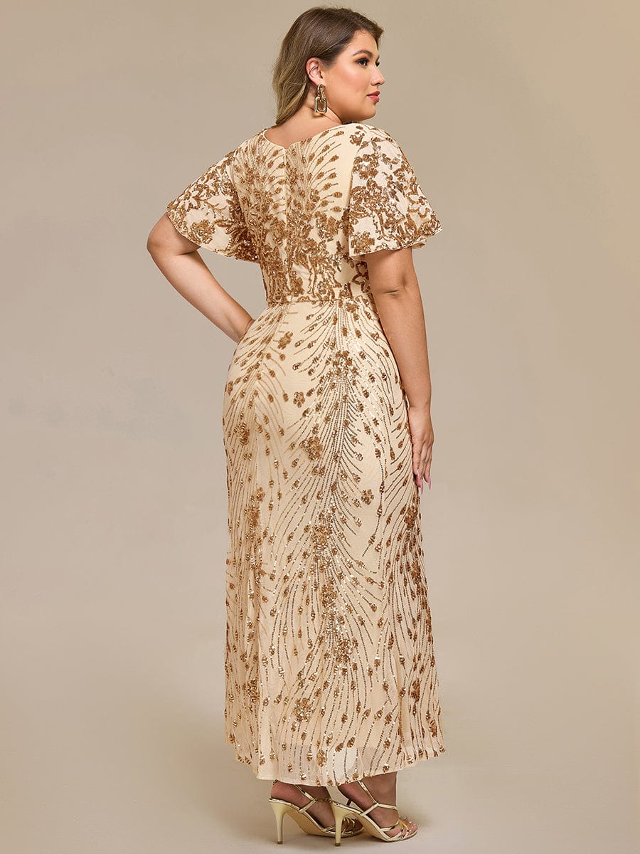 ever PALMER|Sequin Ruffle Sleeve Evening Dress - Image 21