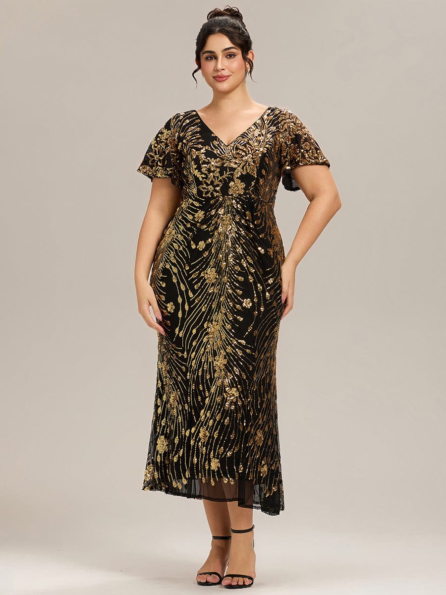 ever PALMER|Sequin Ruffle Sleeve Evening Dress - Image 38