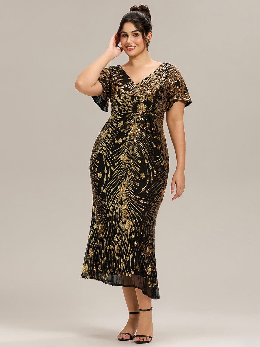 ever PALMER|Sequin Ruffle Sleeve Evening Dress - Image 42