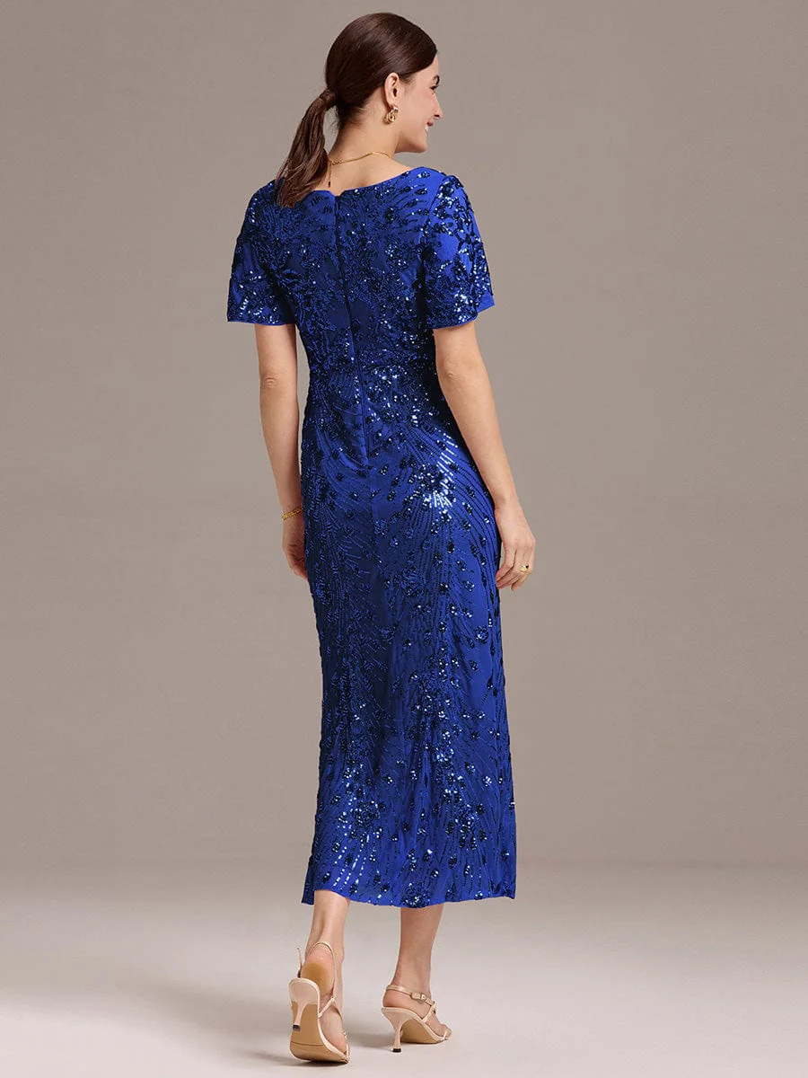 ever PALMER|Sequin Ruffle Sleeve Evening Dress - Image 44