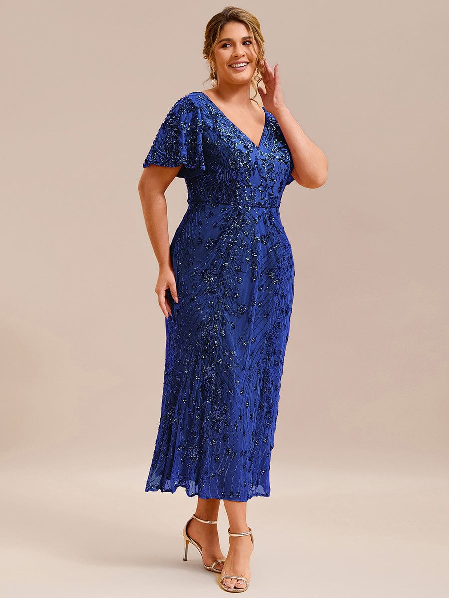 ever PALMER|Sequin Ruffle Sleeve Evening Dress - Image 52