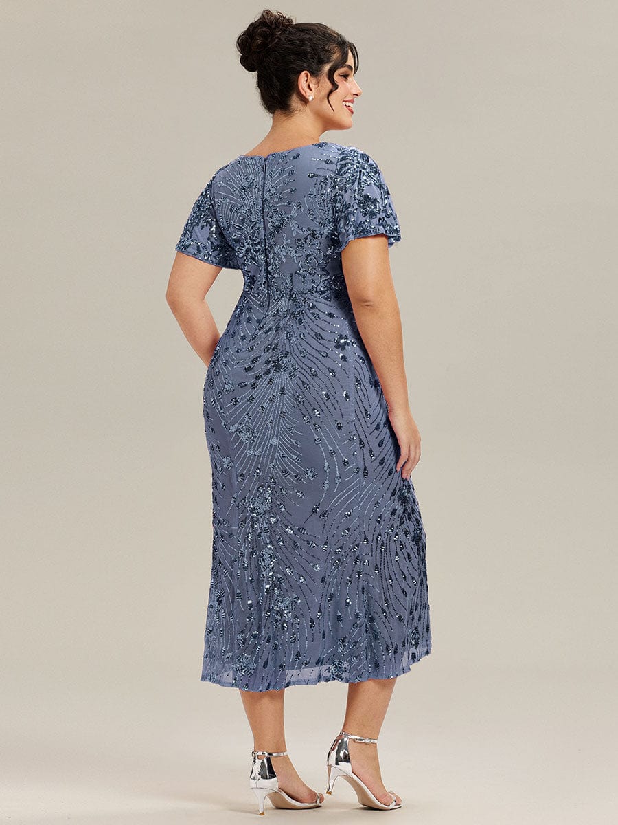 ever PALMER|Sequin Ruffle Sleeve Evening Dress - Image 59