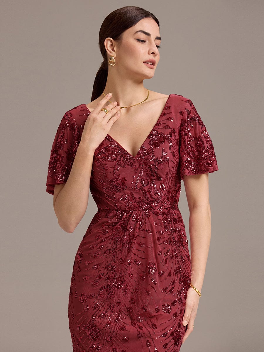 ever PALMER|Sequin Ruffle Sleeve Evening Dress - Image 65