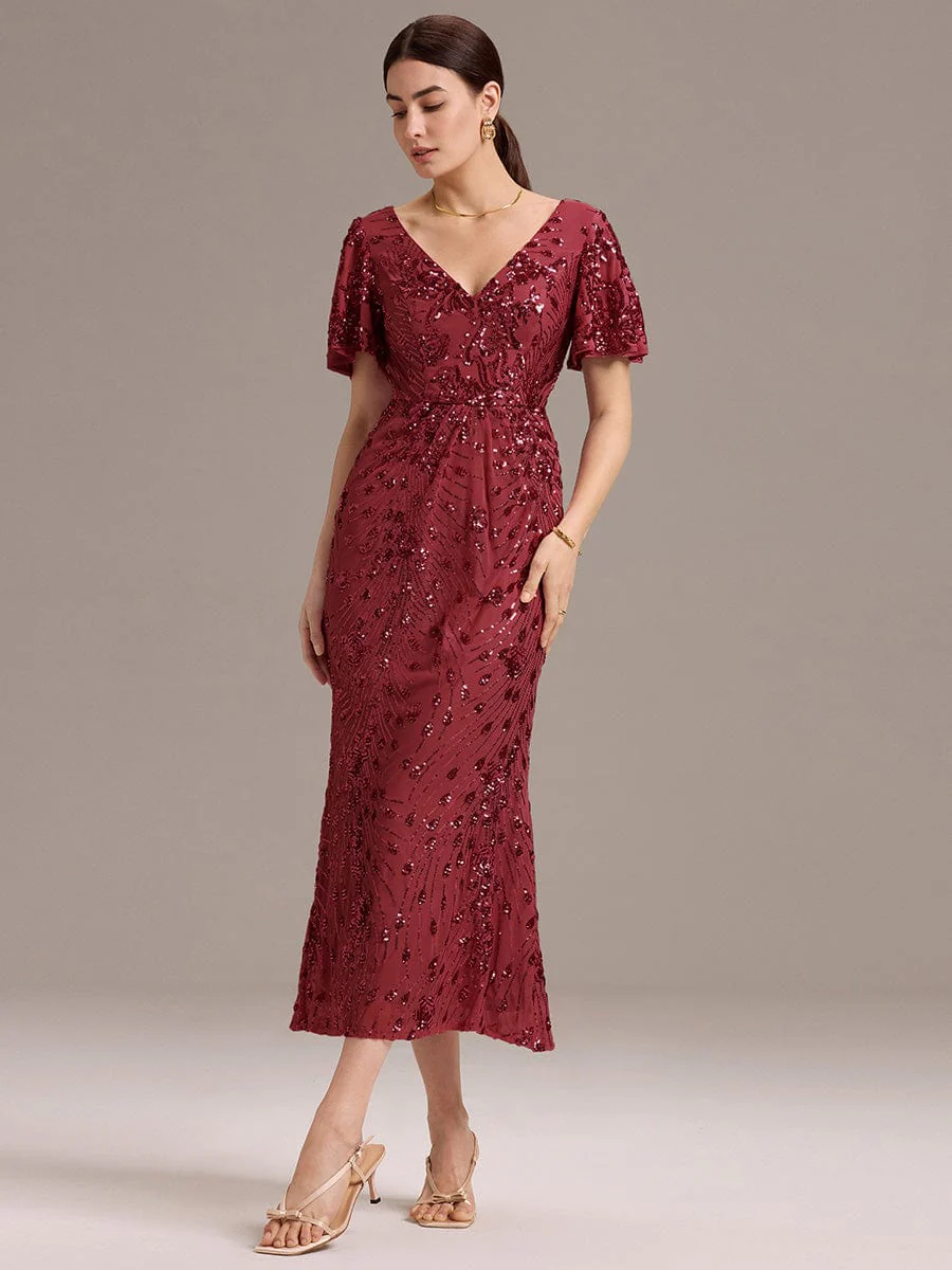 ever PALMER|Sequin Ruffle Sleeve Evening Dress - Image 67