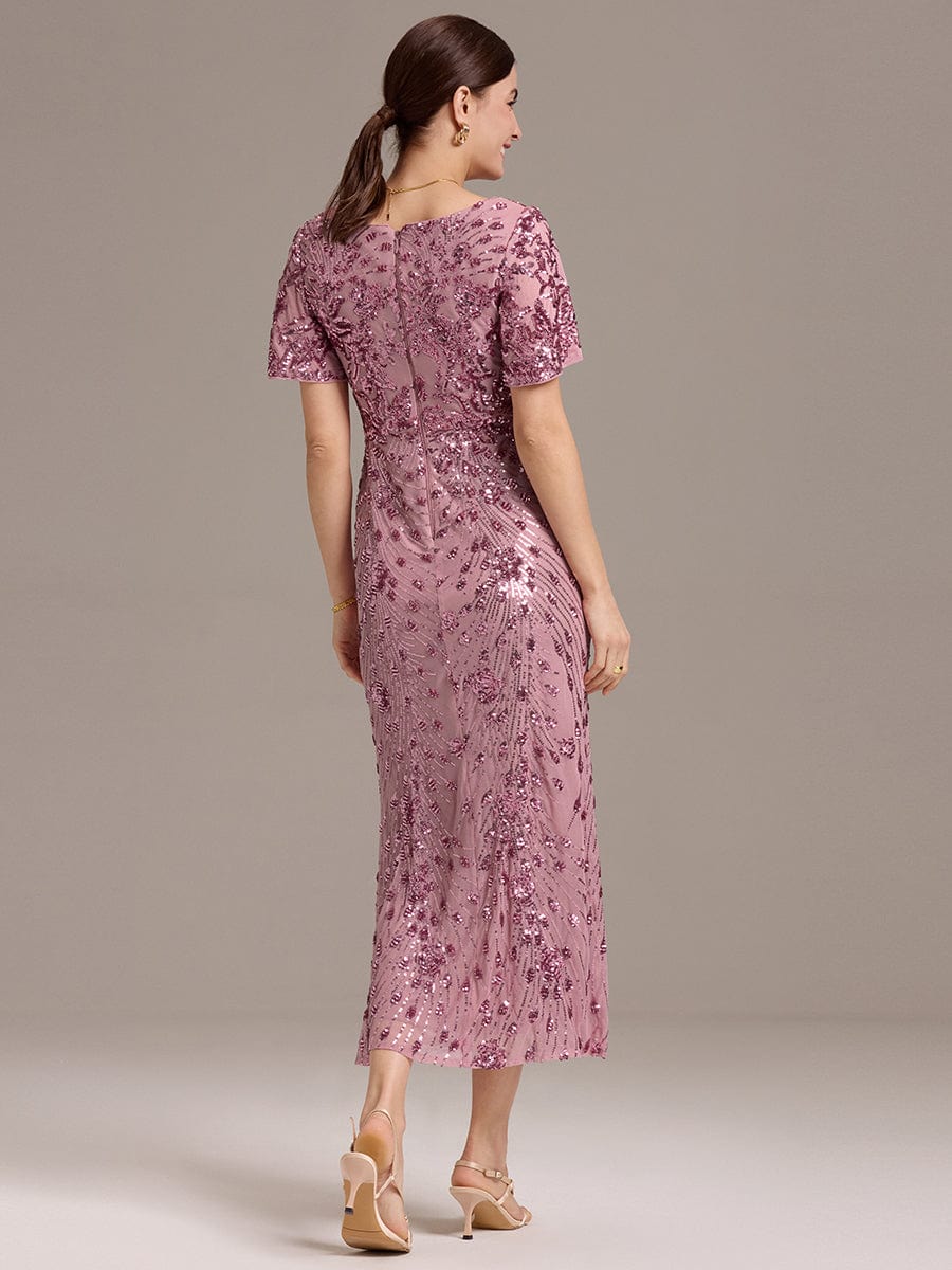 ever PALMER|Sequin Ruffle Sleeve Evening Dress - Image 7