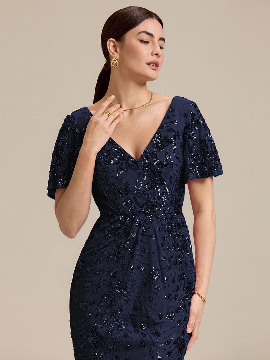 ever PALMER|Sequin Ruffle Sleeve Evening Dress - Image 73