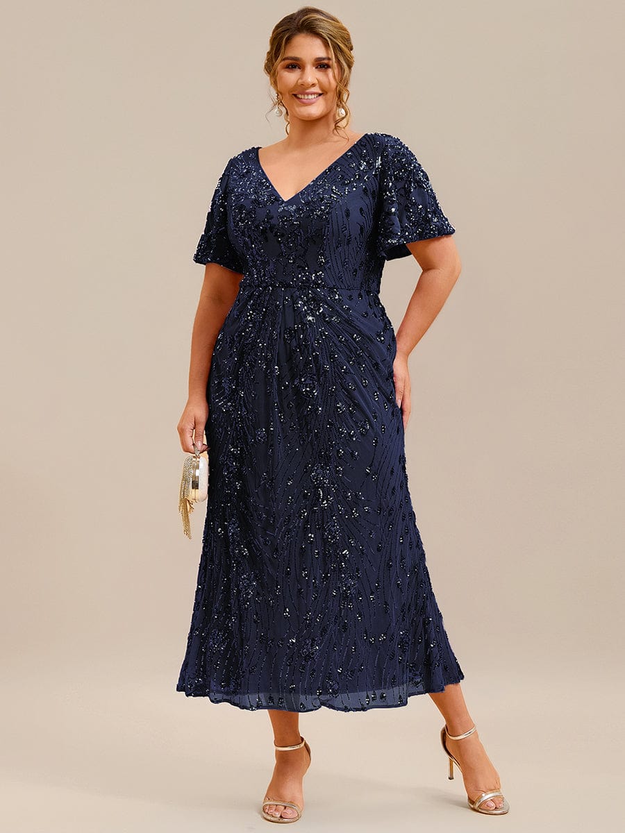 ever PALMER|Sequin Ruffle Sleeve Evening Dress - Image 76