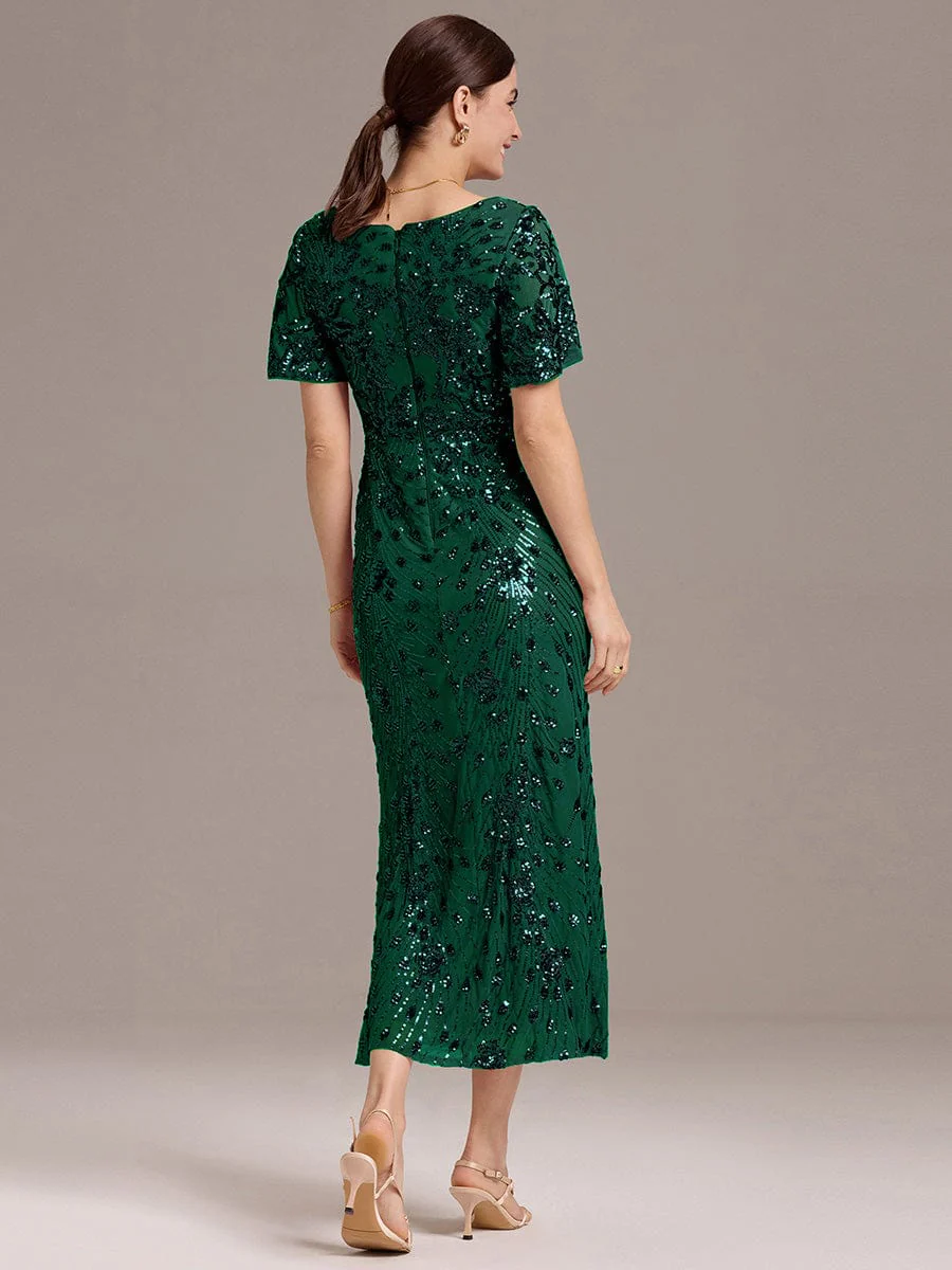 ever PALMER|Sequin Ruffle Sleeve Evening Dress - Image 82