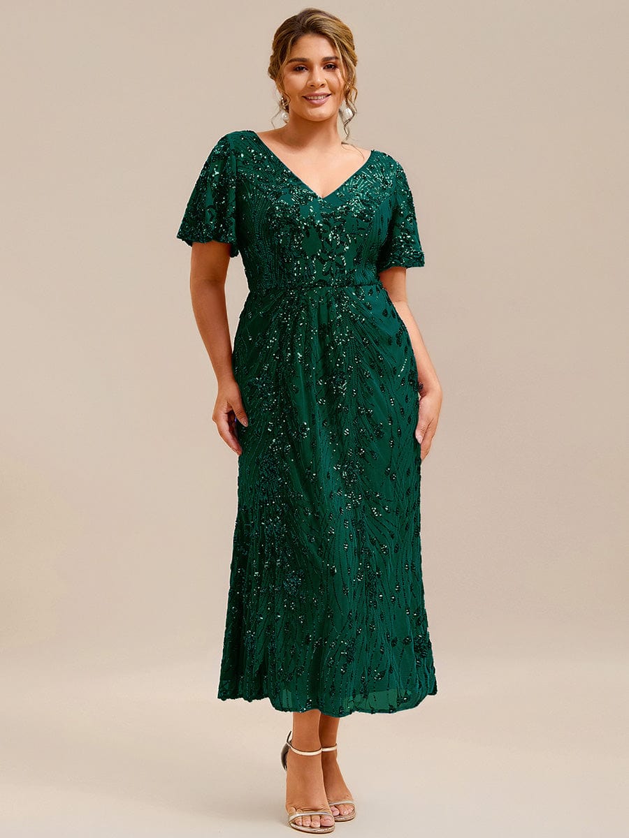 ever PALMER|Sequin Ruffle Sleeve Evening Dress - Image 90