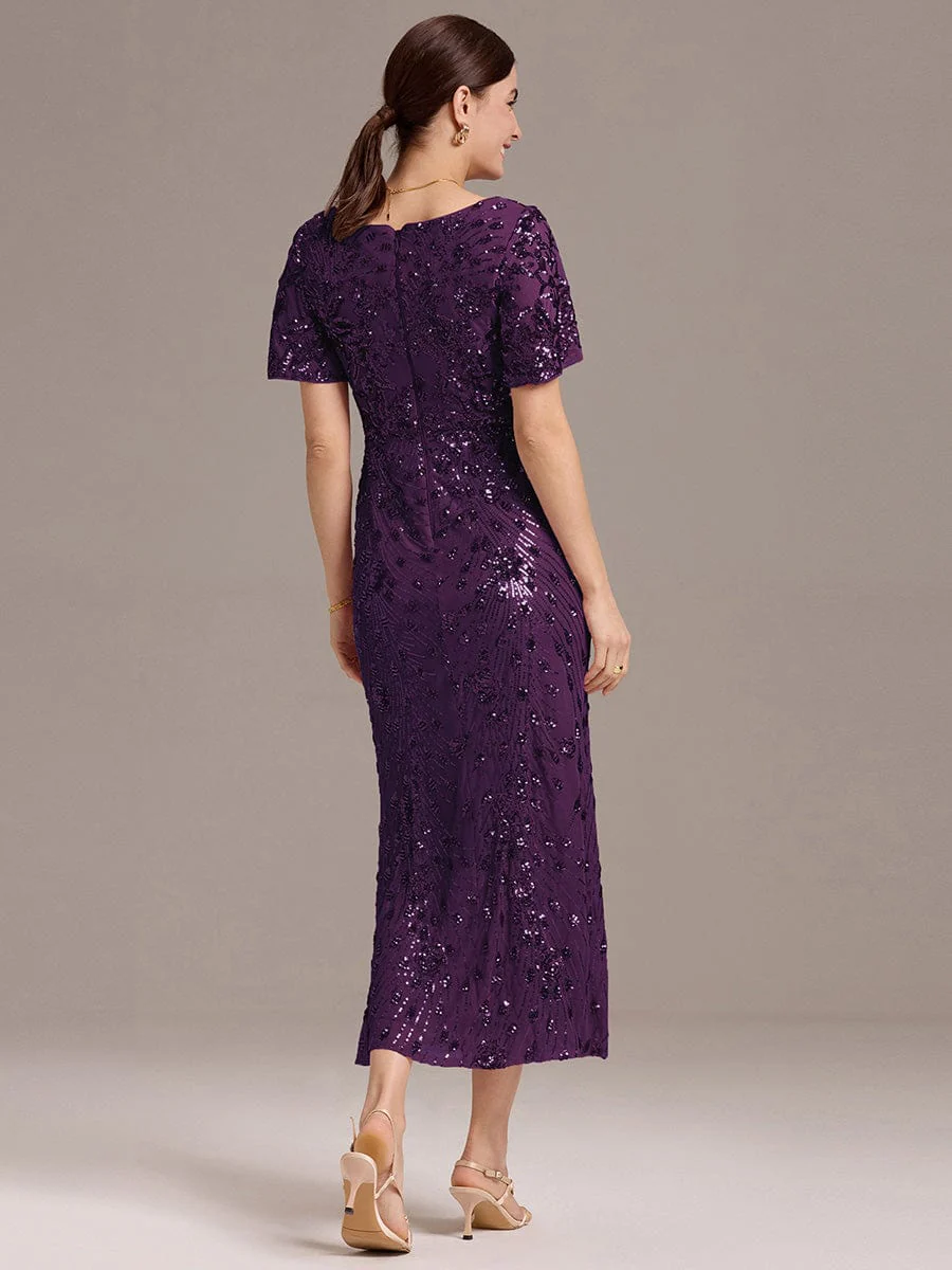 ever PALMER|Sequin Ruffle Sleeve Evening Dress - Image 92