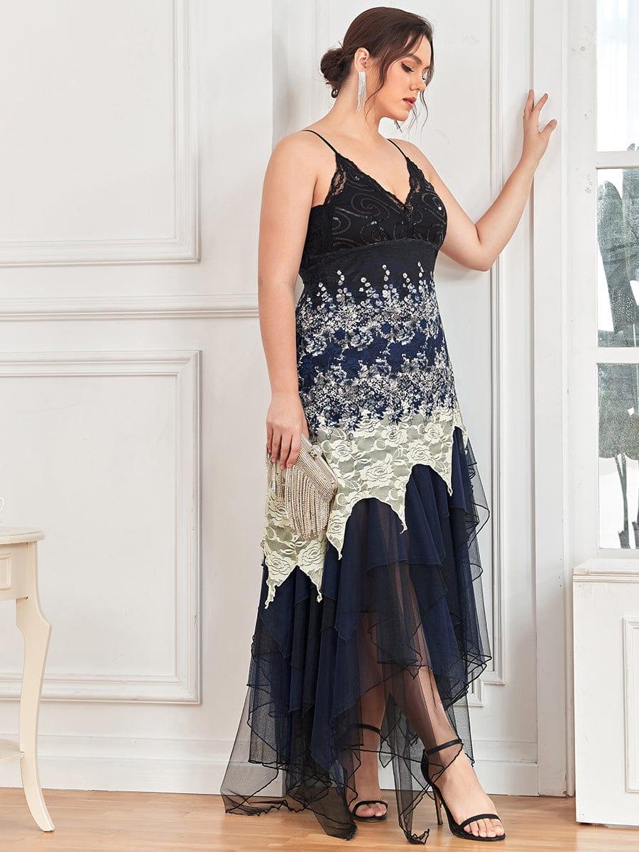 Sexy V Neck Irregular Hem Plus Size Prom Dresses(Final Sale) - Image 21